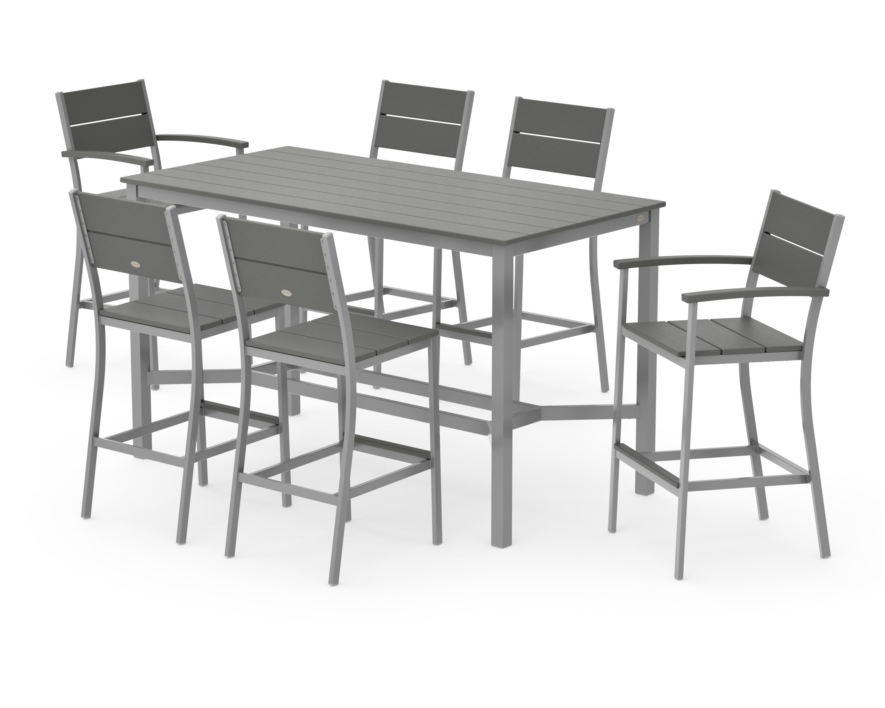 Main Street 7-Piece Bar Set in Silver / Slate Grey