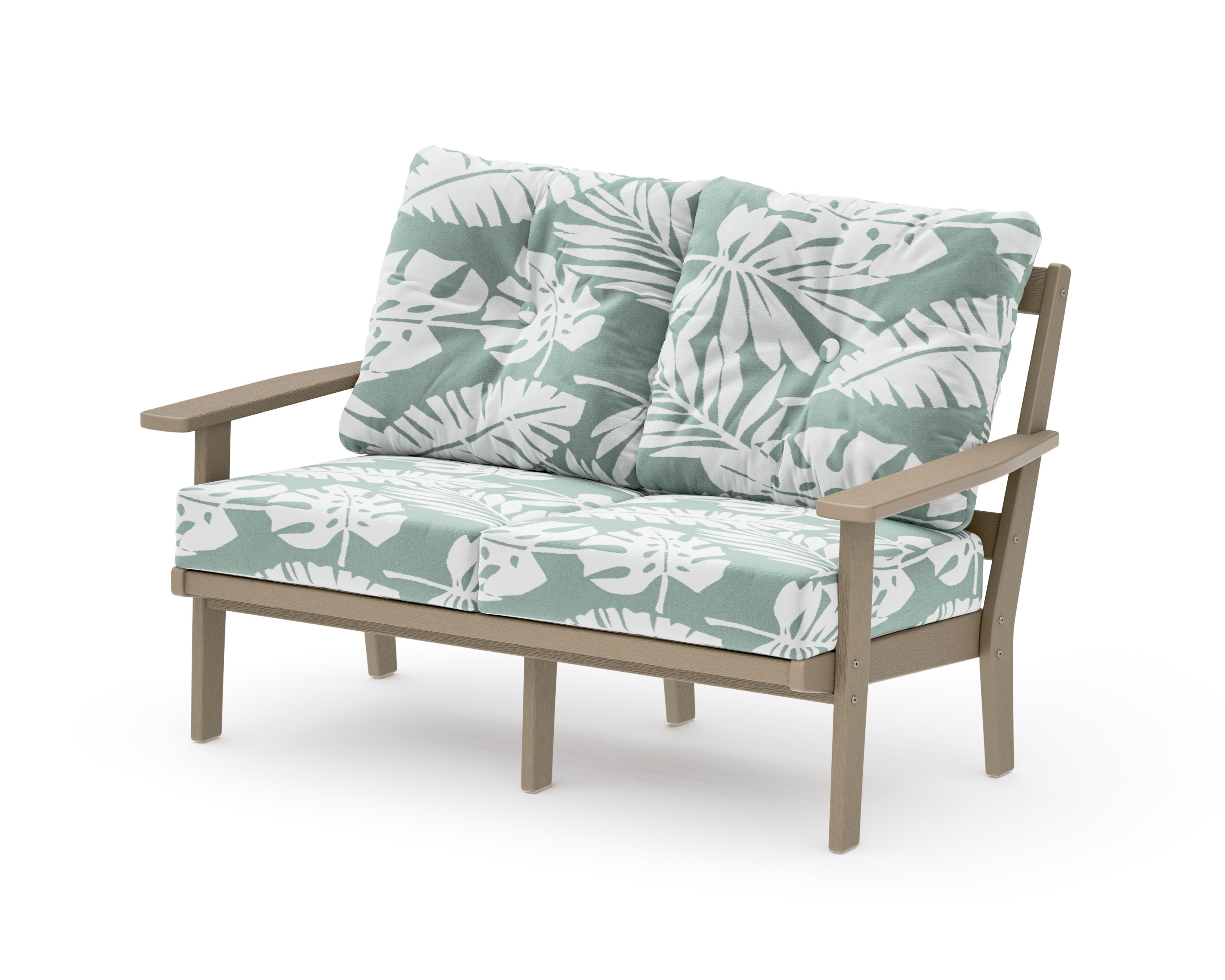 Prairie Deep SeatingLoveseat in Vintage Sahara / Leaf Glacier Spa