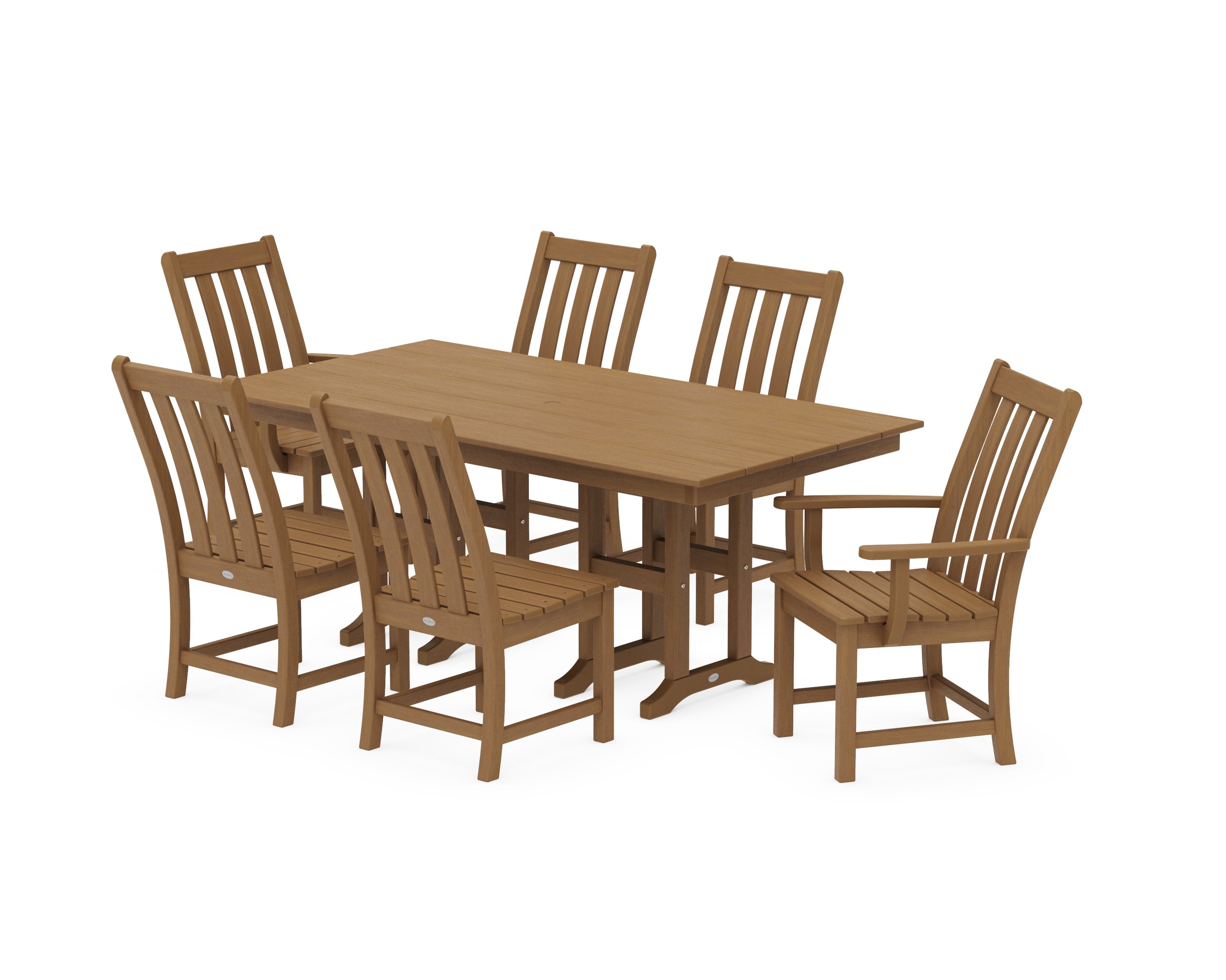Vineyard 7-Piece Farmhouse Dining Set in Natural