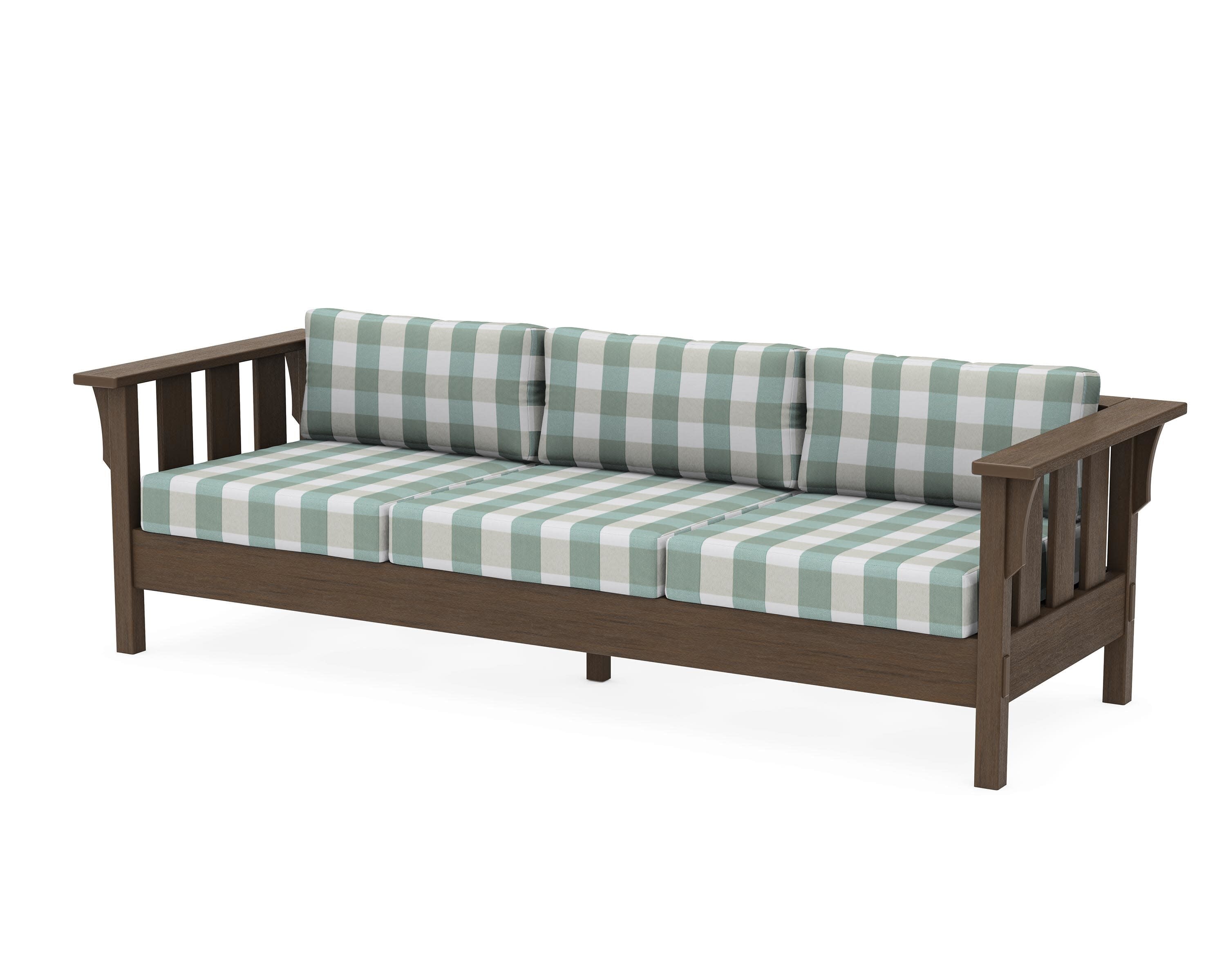 Acadia Deep Seating Sofa in Kona / Buffalo Plaid Glacier Spa
