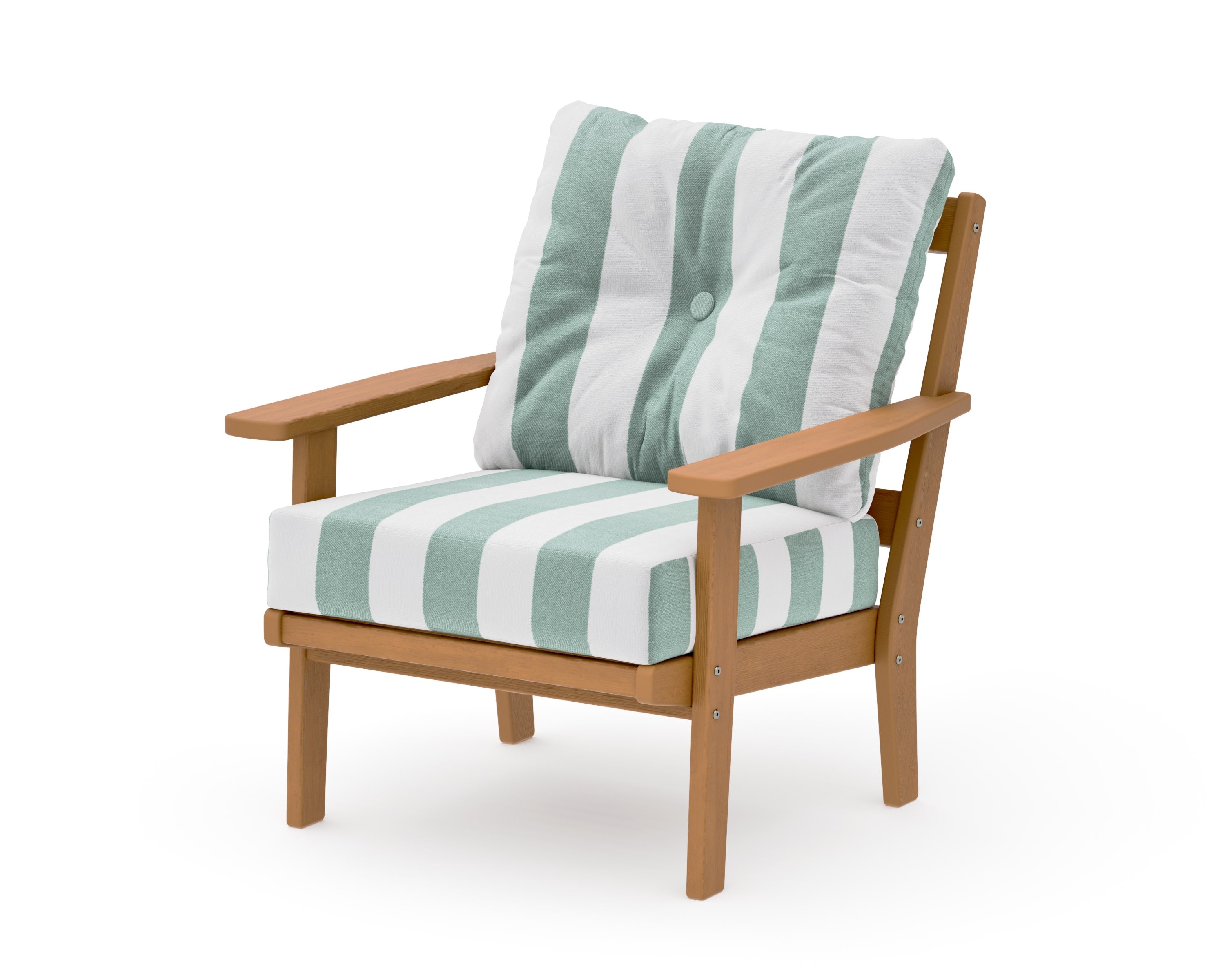 Prairie Deep Seating Chair in Natural / Cabana Stripe Glacier Spa