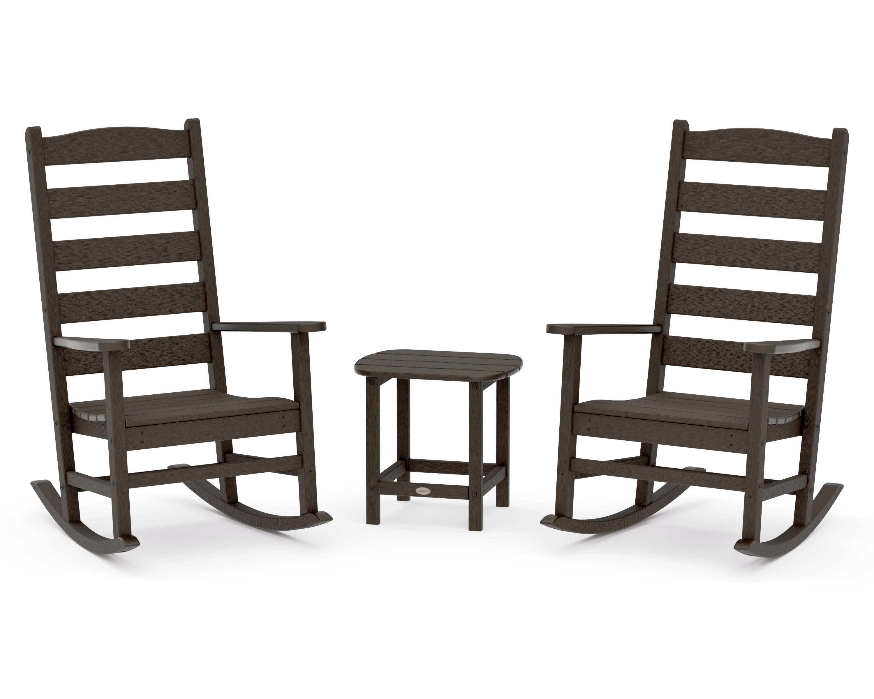 Shaker 3-Piece Porch Rocking Chair Set in Vintage Coffee