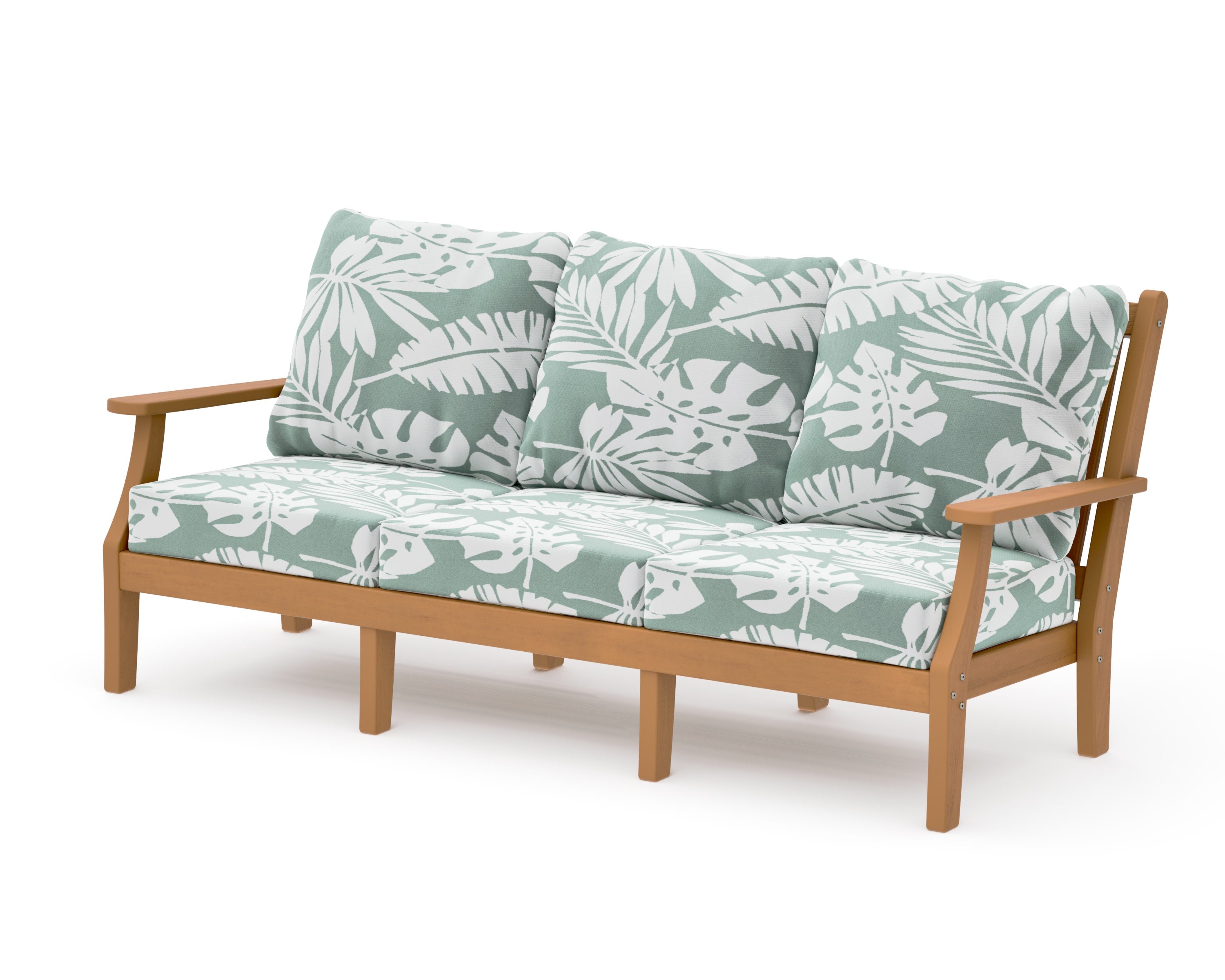 Wovendale Deep Seating Sofa in Natural / Leaf Glacier Spa