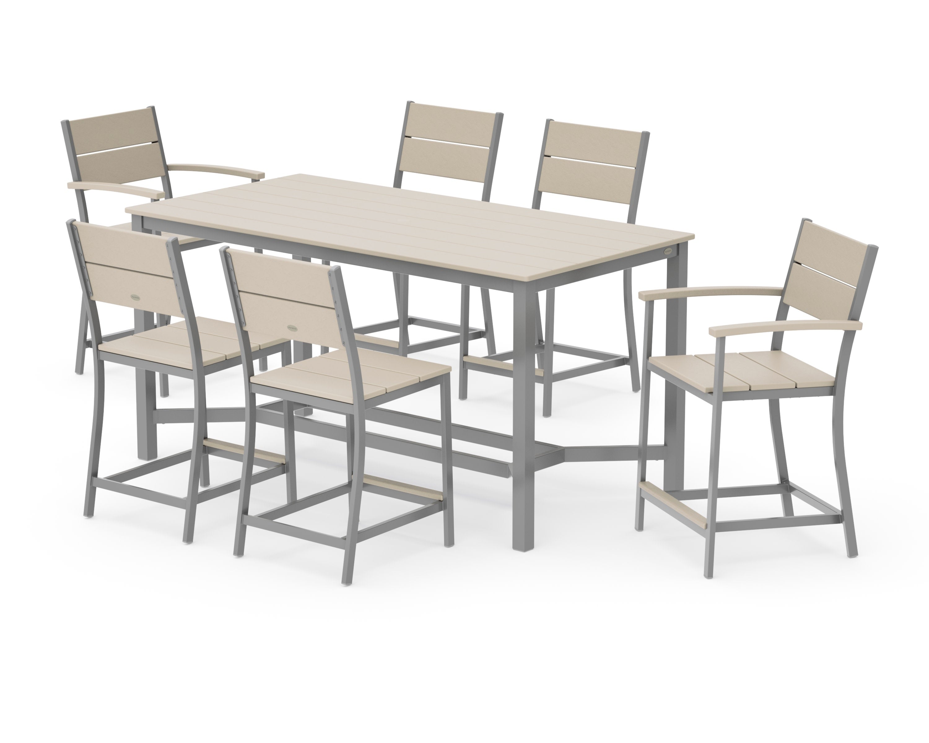 Main Street 7-Piece Counter Set in Silver / Sand