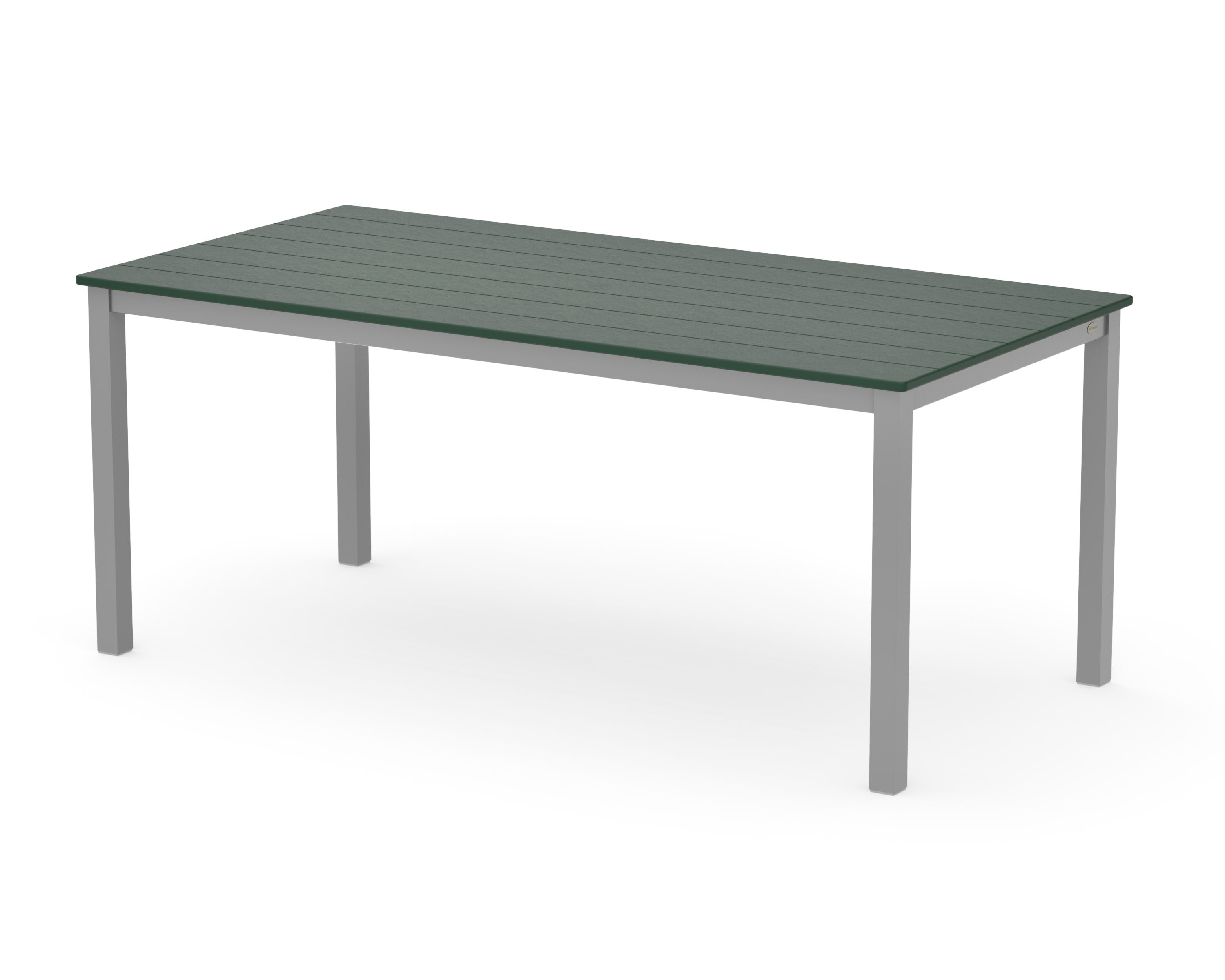 Main Street 36" x 72" Dining Table in Silver / Green