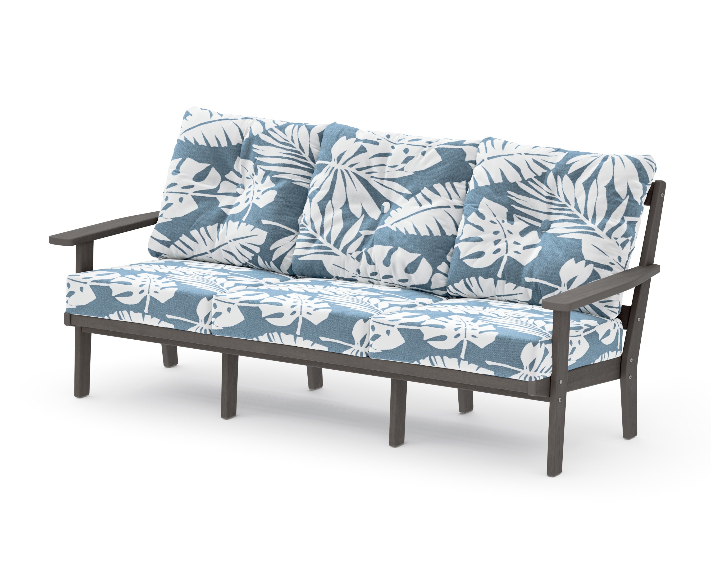 Oxford Deep Seating Sofa in Driftwood / Leaf Sky Blue