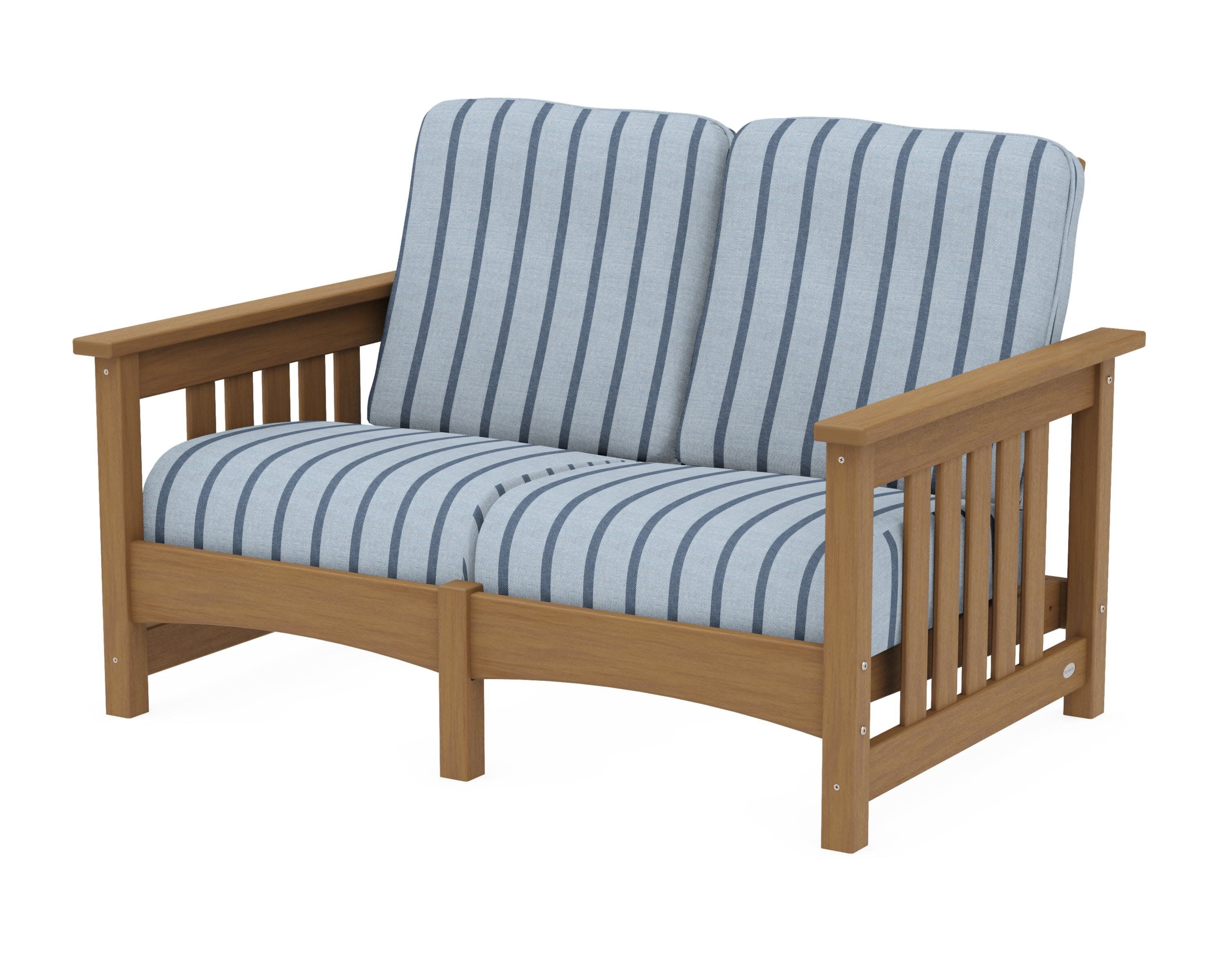 Club Mission Loveseat in Natural / Unwind Sky
