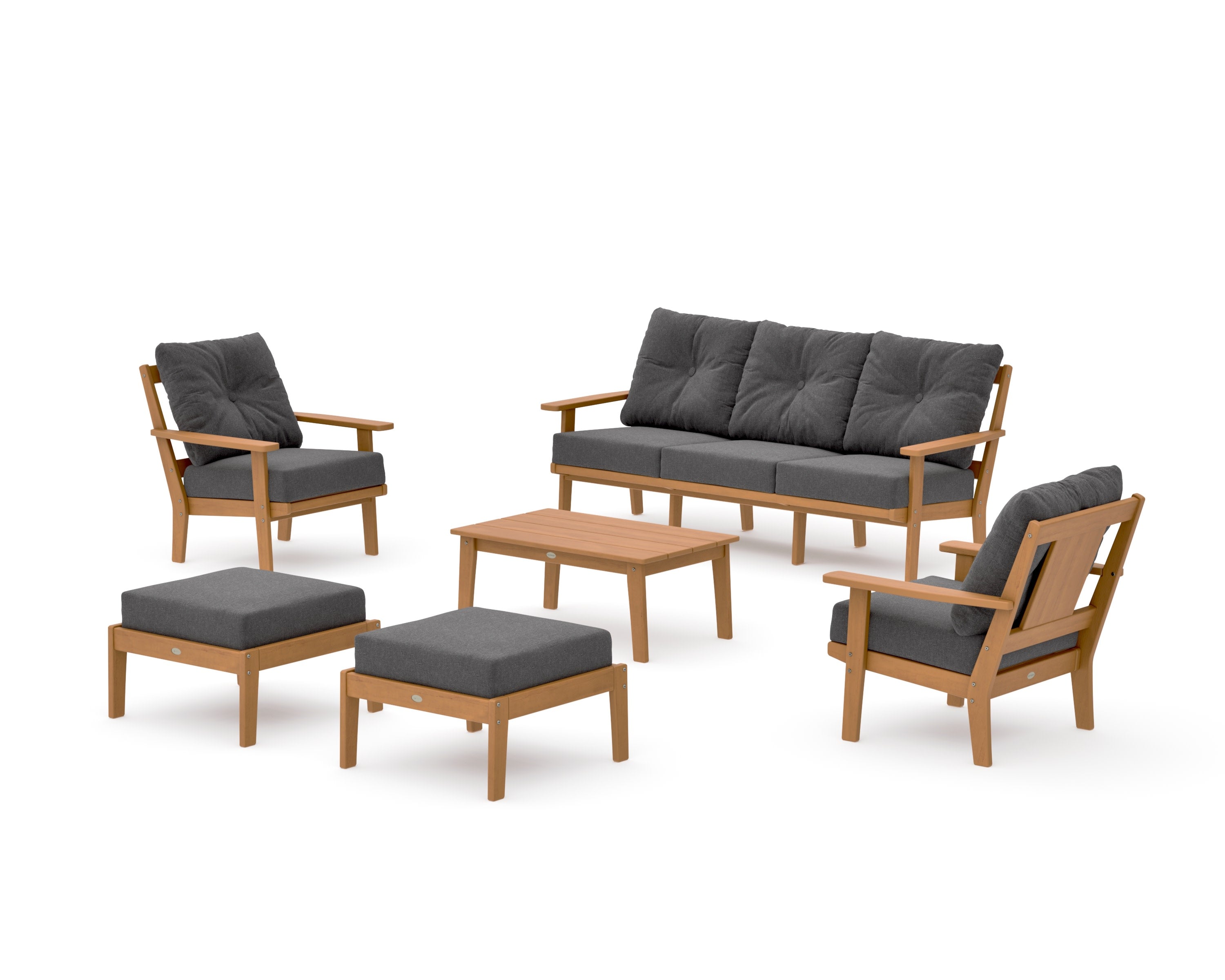 Prairie 6-Piece Lounge Sofa Set in Natural / Ash Charcoal