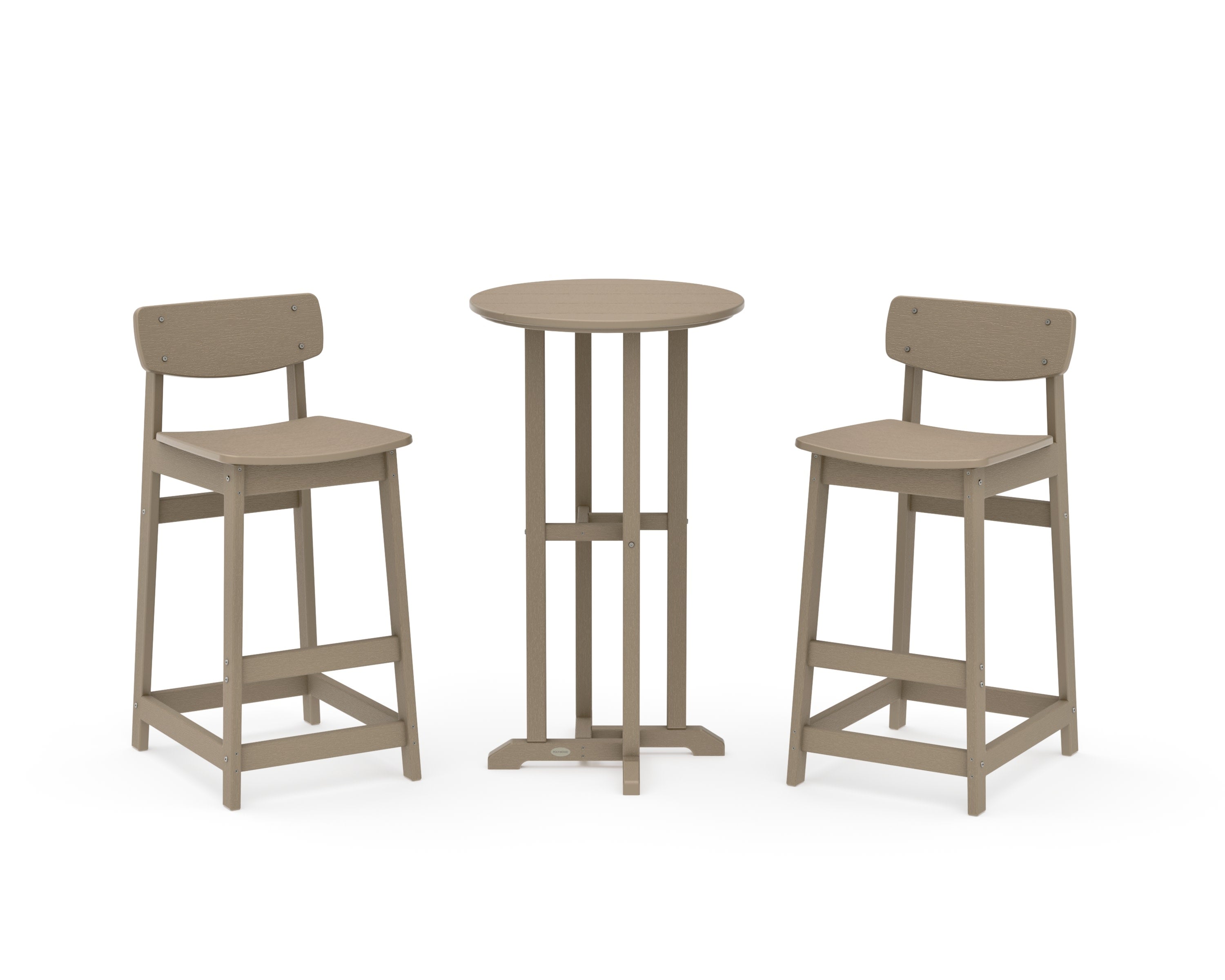 Modern Studio Urban Lowback Bar Chair 3-Piece Bistro Set in Vintage Sahara