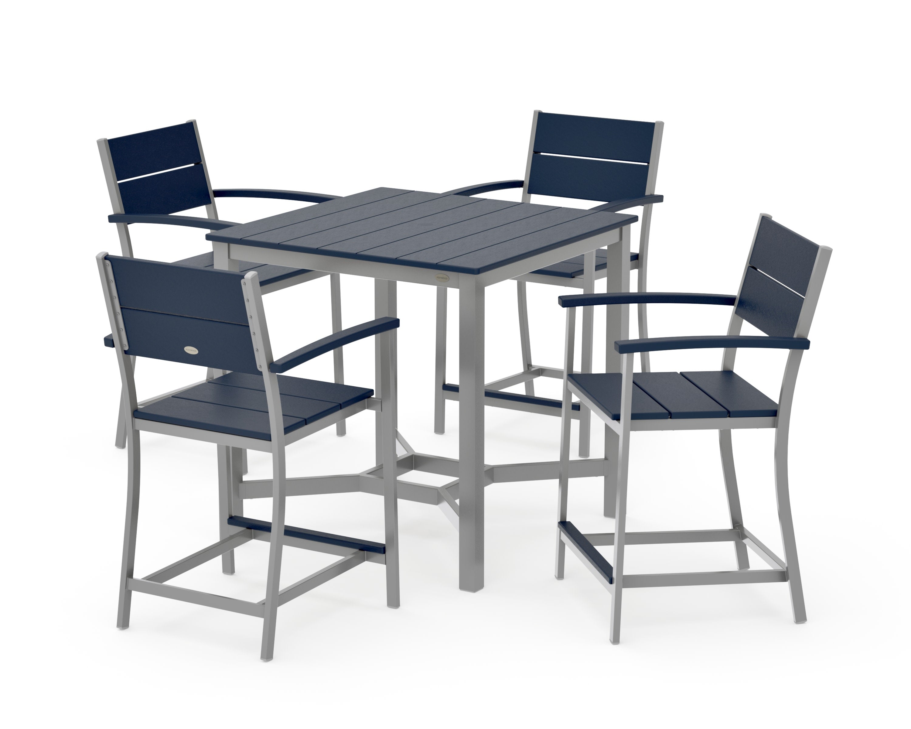 Main Street 5-Piece Counter Set in Silver / Navy