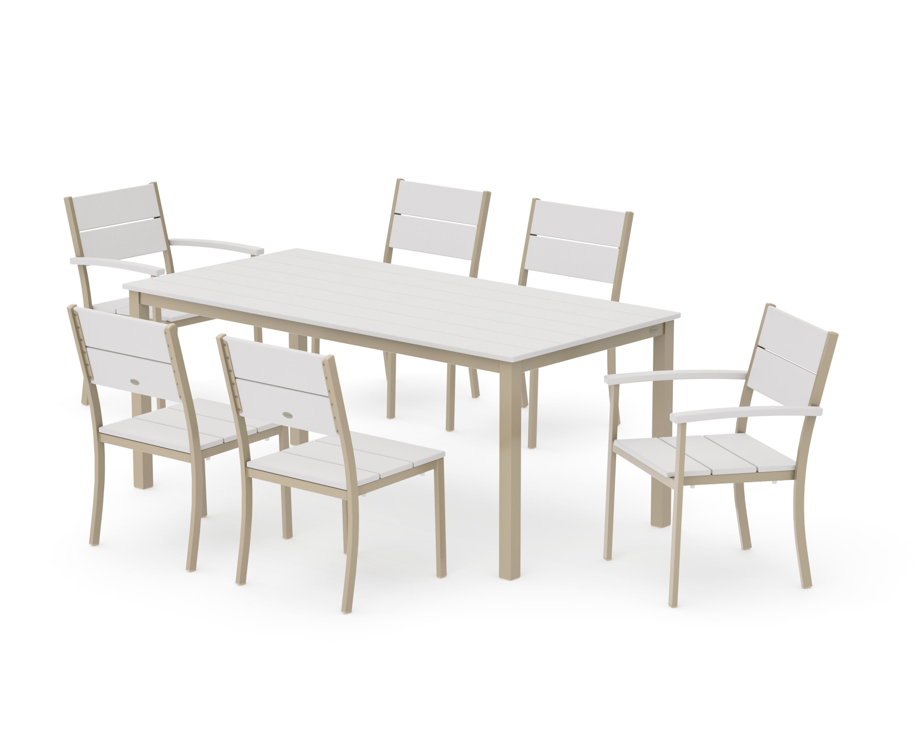Main Street 7-Piece Dining Set in Sand / Vintage White