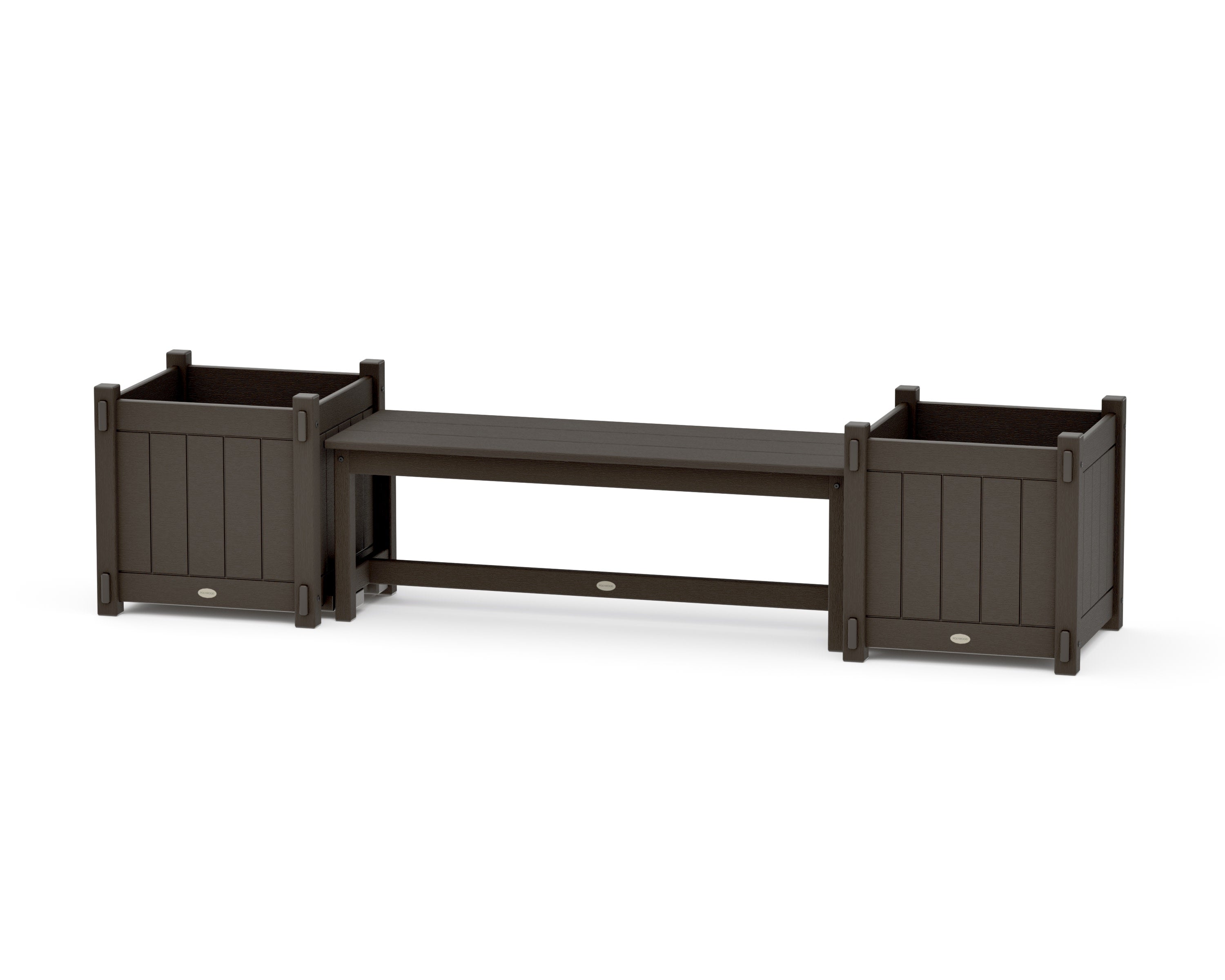 48" Vineyard Straight Planter Bench Set - Large in Vintage Coffee