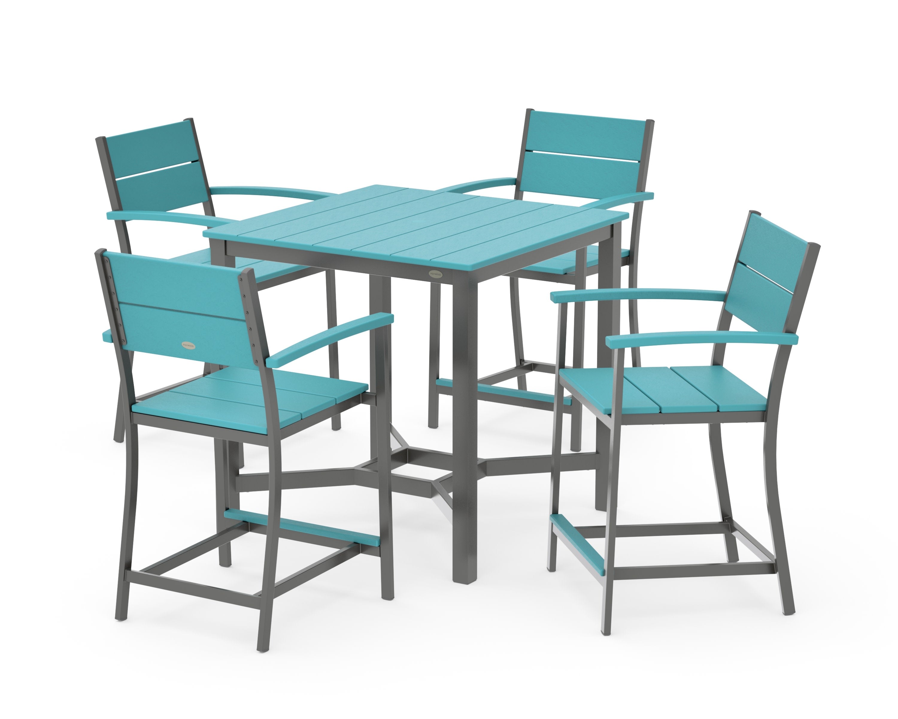 Main Street 5-Piece Counter Set in Charcoal / Aruba