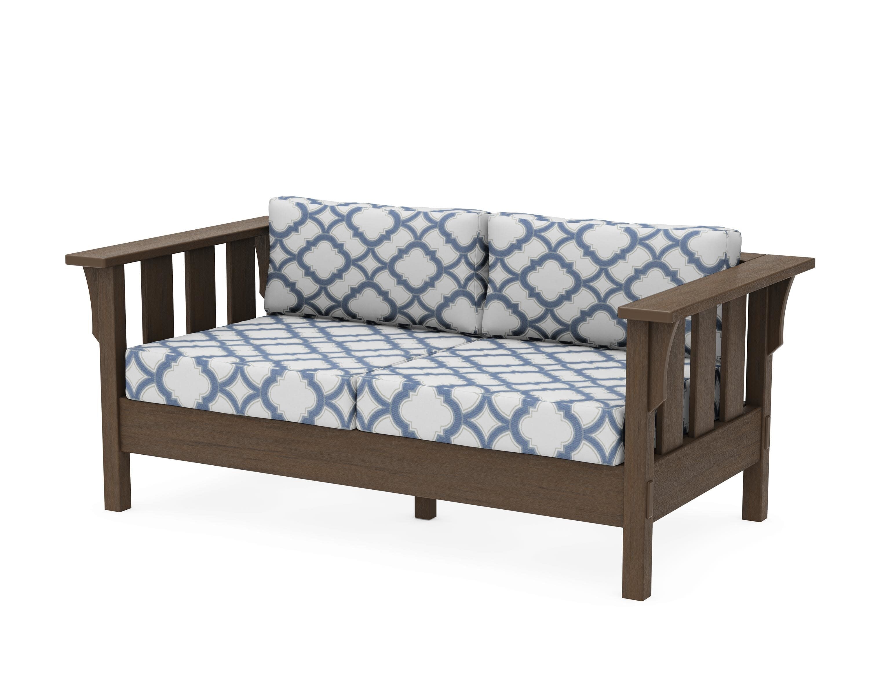 Acadia Deep Seating Loveseat in Kona / Trellis Sky Blue