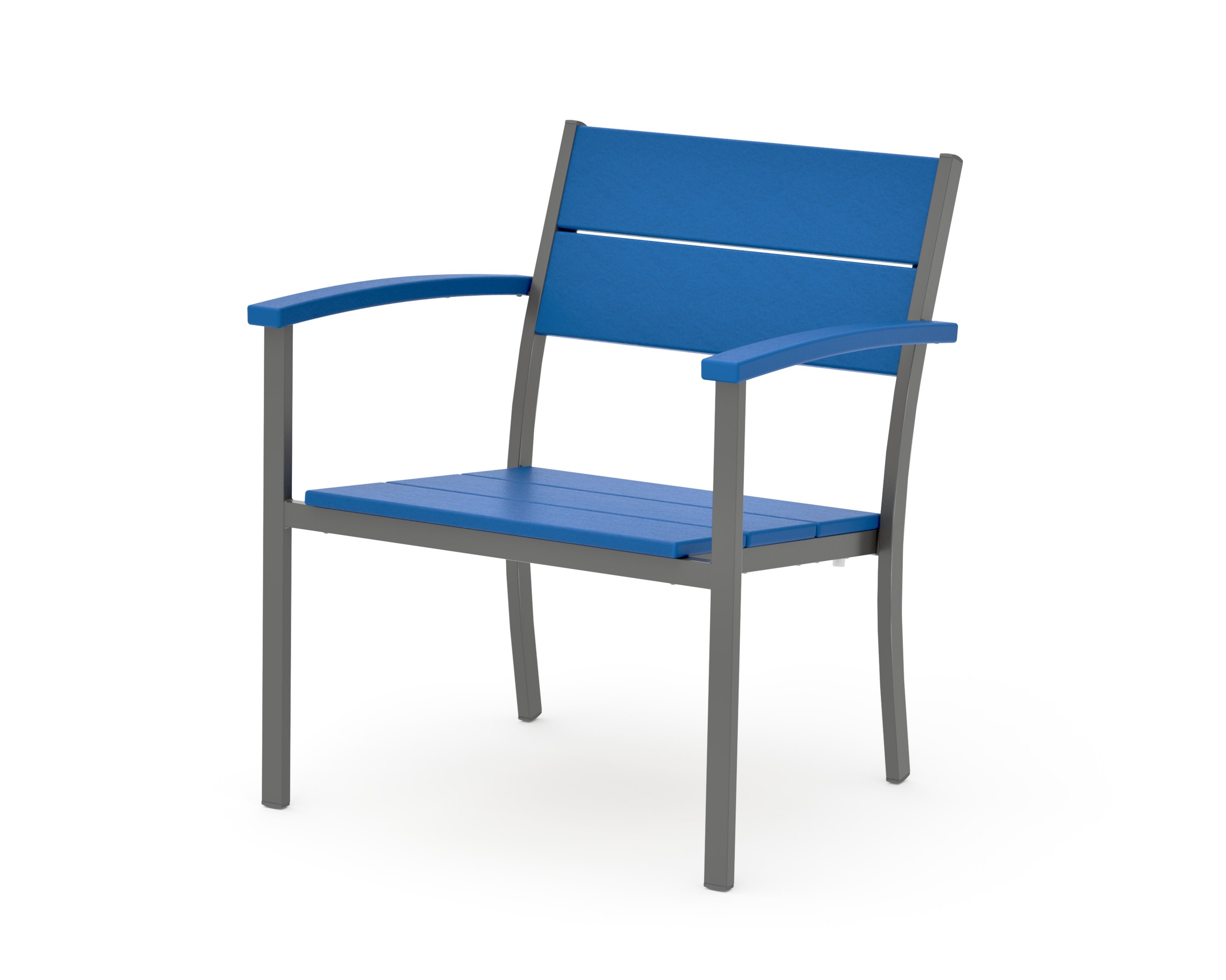 Main Street Stacking Lounge Arm Chair in Charcoal / Pacific Blue