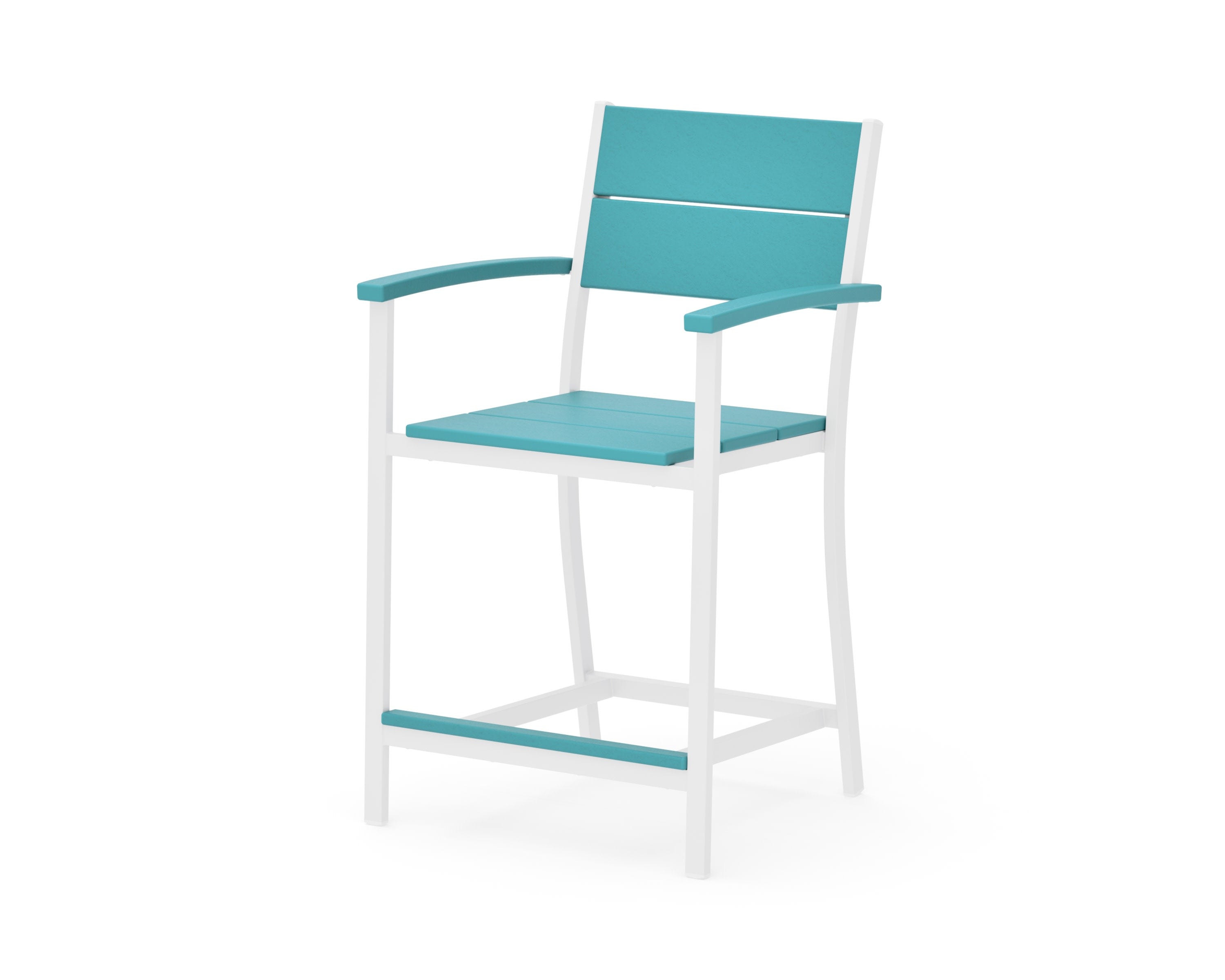 Main Street Counter Arm Chair in White / Aruba