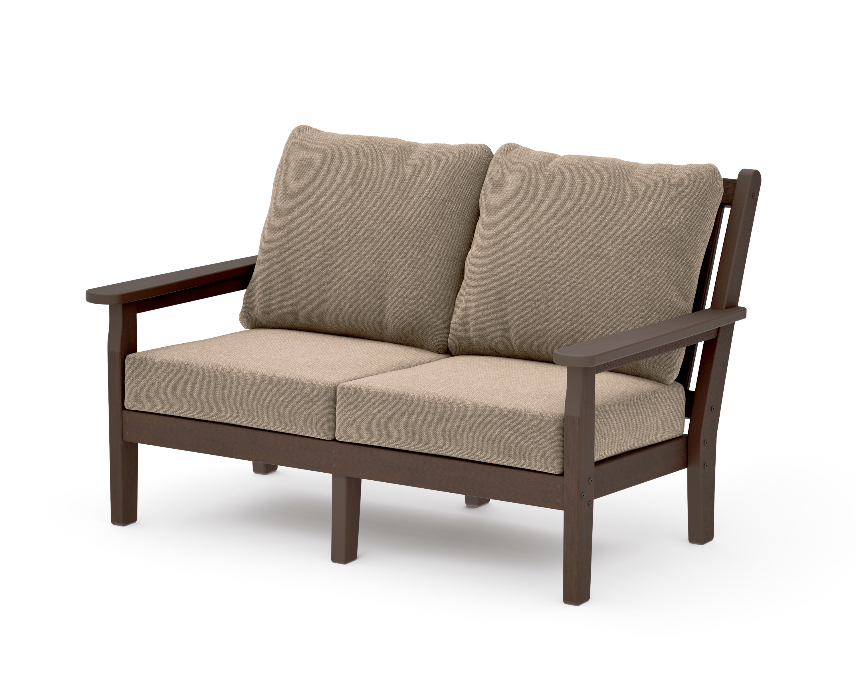 Chippendale Deep Seating Loveseat in Kona / Spiced Burlap