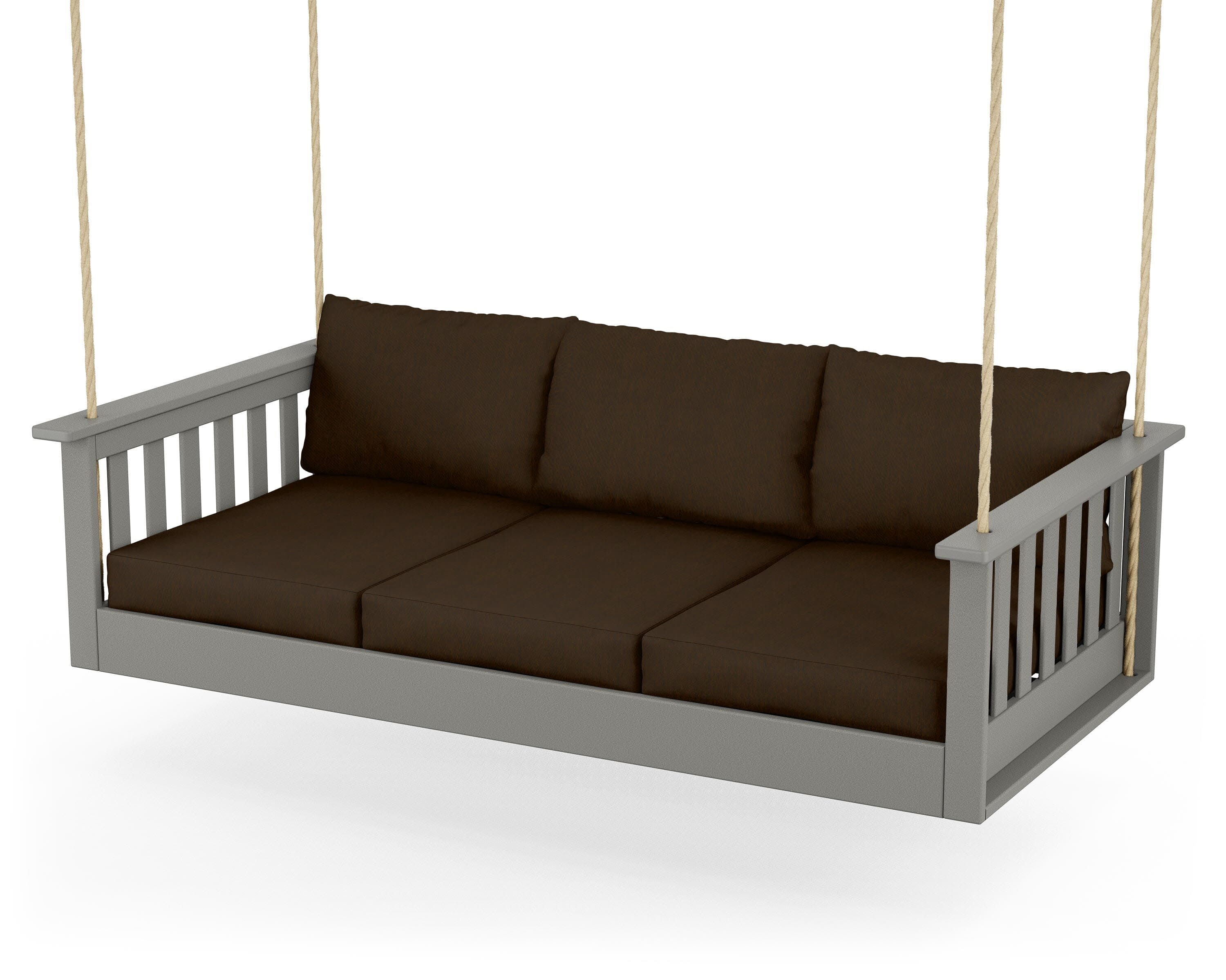 Vineyard Daybed Swing in Slate Grey / Canvas Java