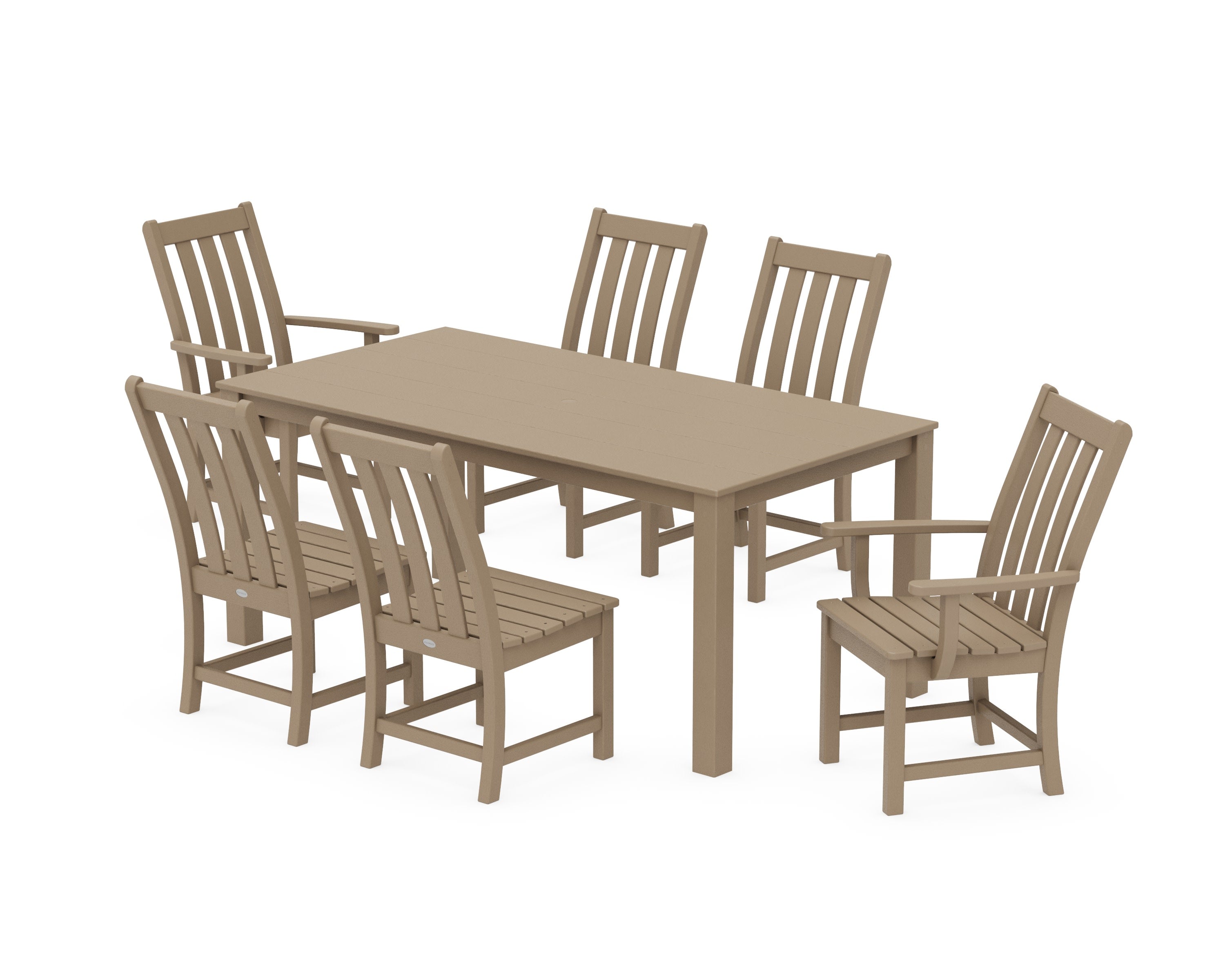 Vineyard 7-Piece Parsons Dining Set in Vintage Sahara