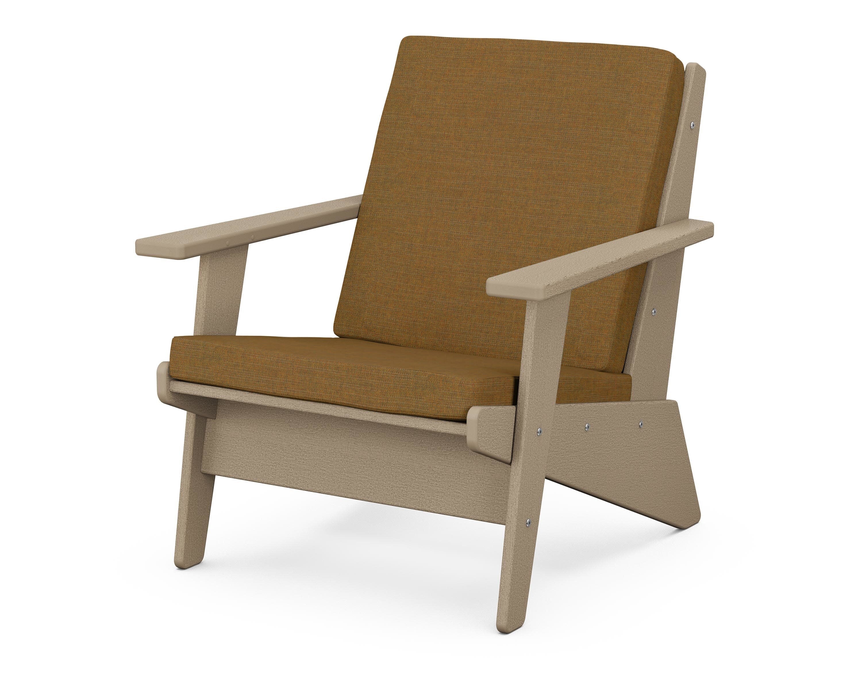 Riviera Modern Lounge Chair in Vintage Sahara / Exhale Teak