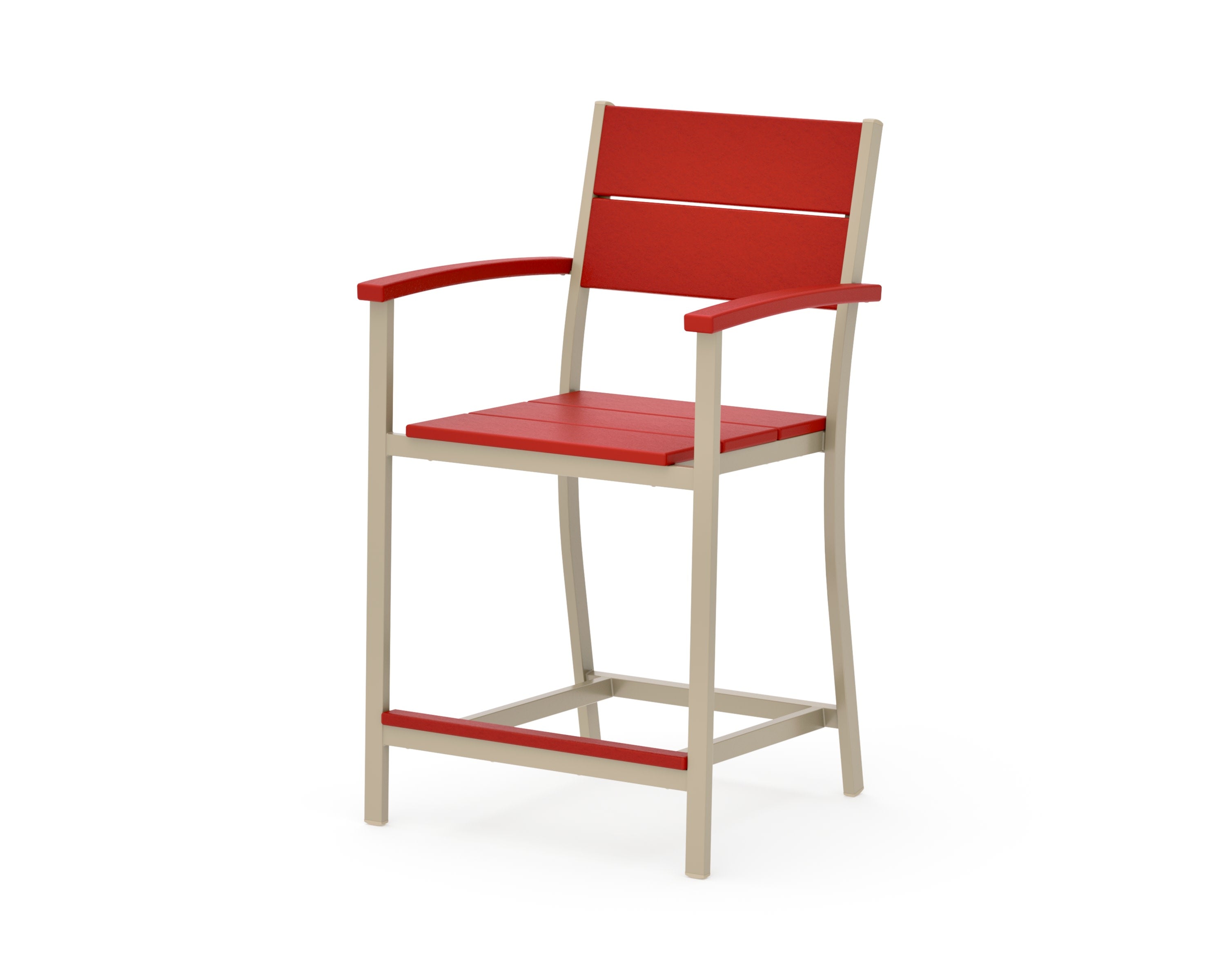 Main Street Counter Arm Chair in Sand / Sunset Red