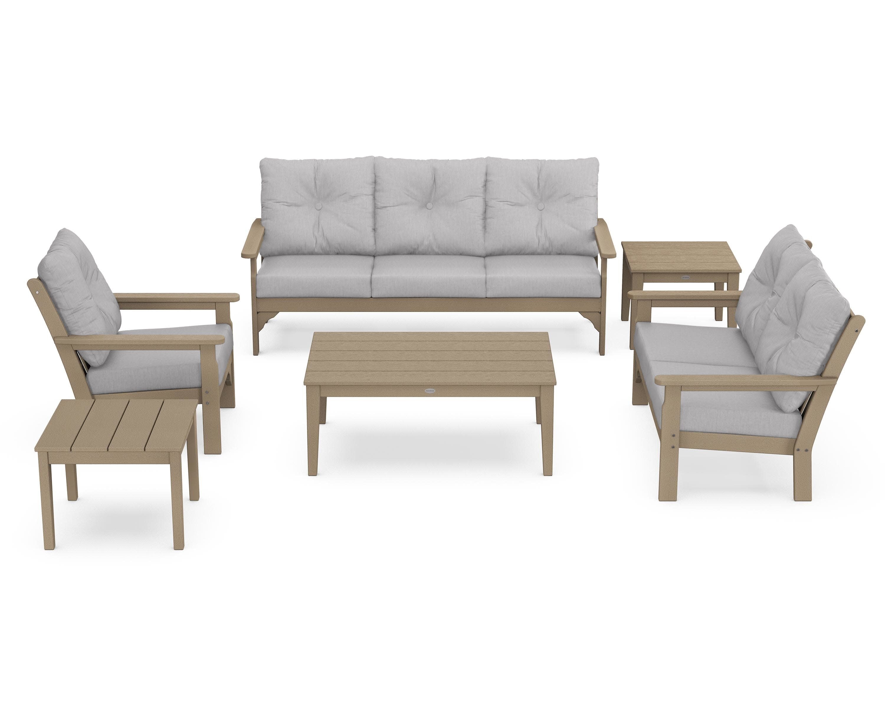 Vineyard 6-Piece Deep Seating Set in Vintage Sahara / Granite