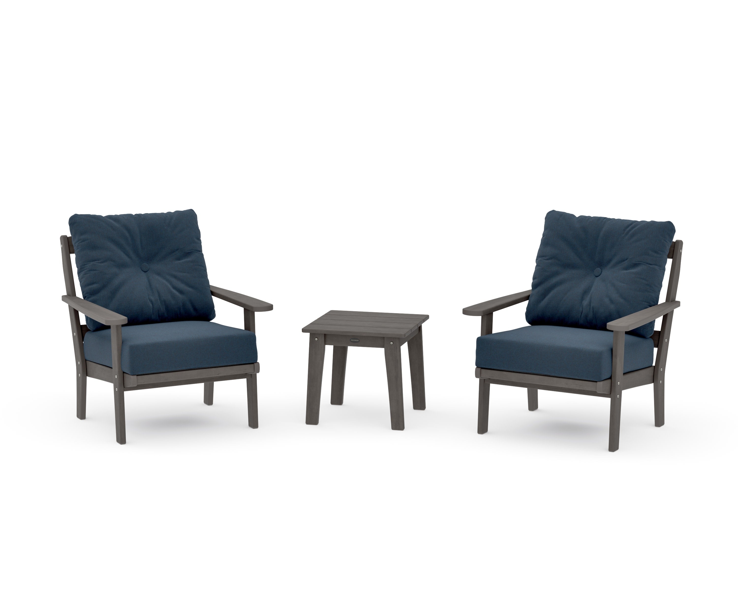 Mission 3-Piece Deep Seating Set in Driftwood / Marine Indigo