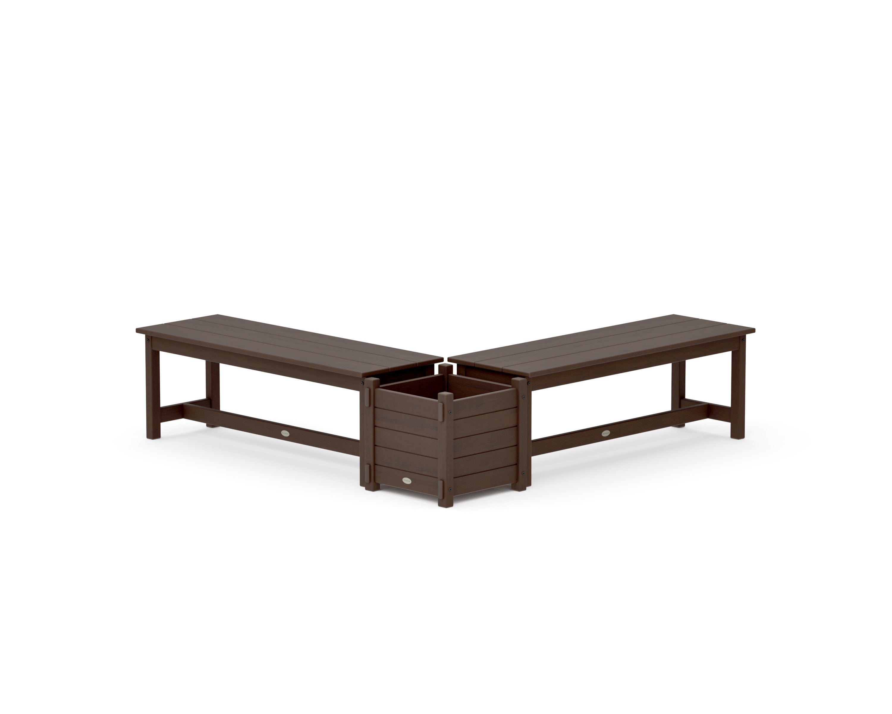 48" Nautical L- Shaped Planter Bench Set in Kona