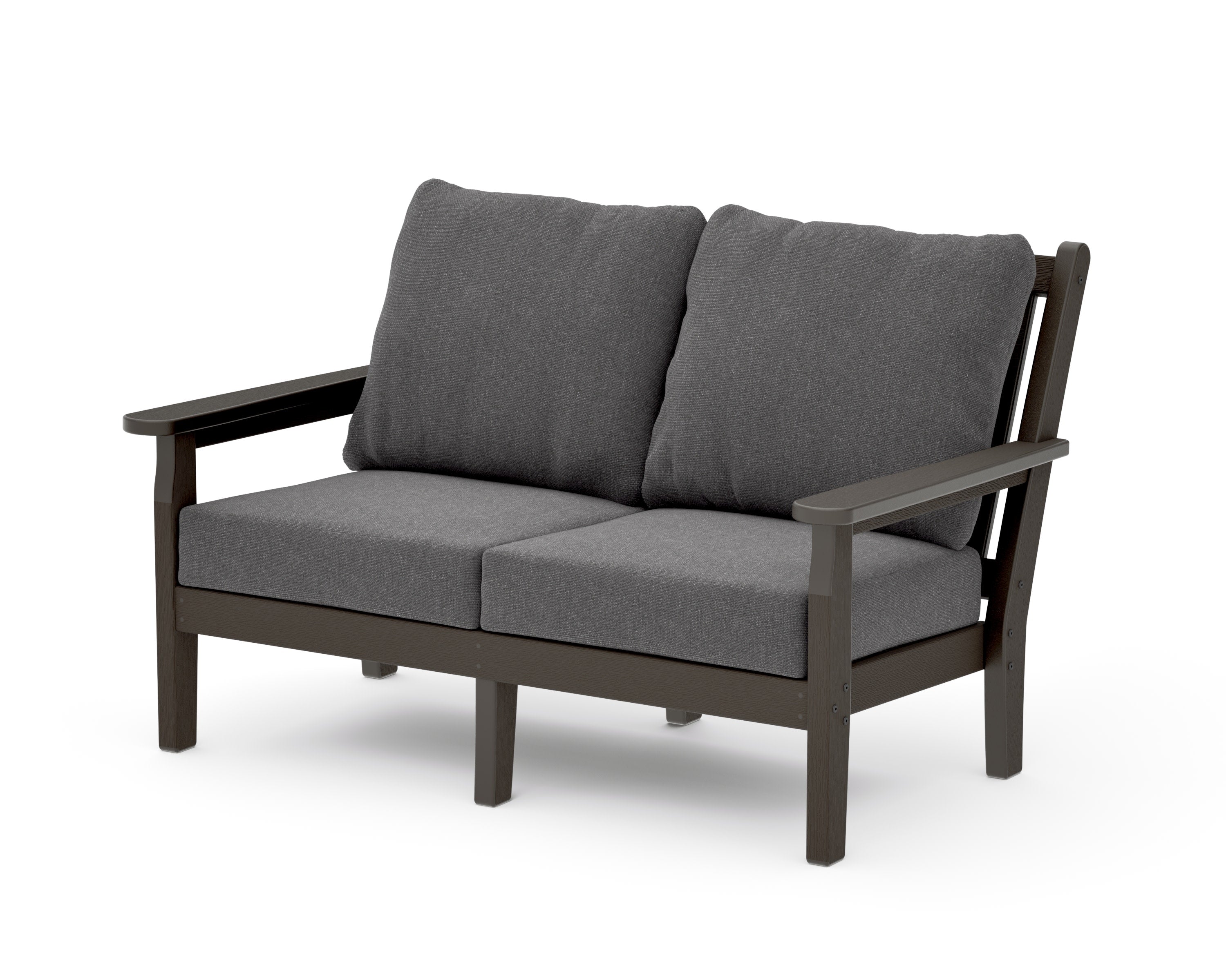 Chippendale Deep Seating Loveseat in Vintage Coffee / Ash Charcoal