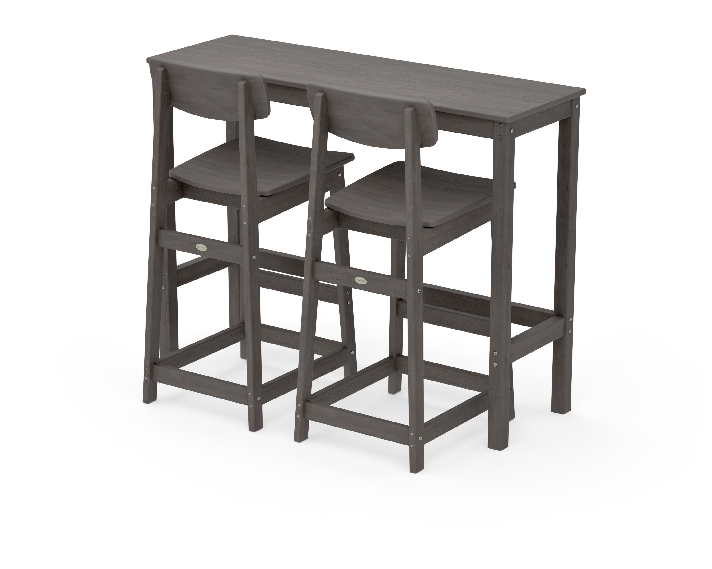 Modern Studio Urban Bar Chair 3-Piece Balcony Set in Driftwood