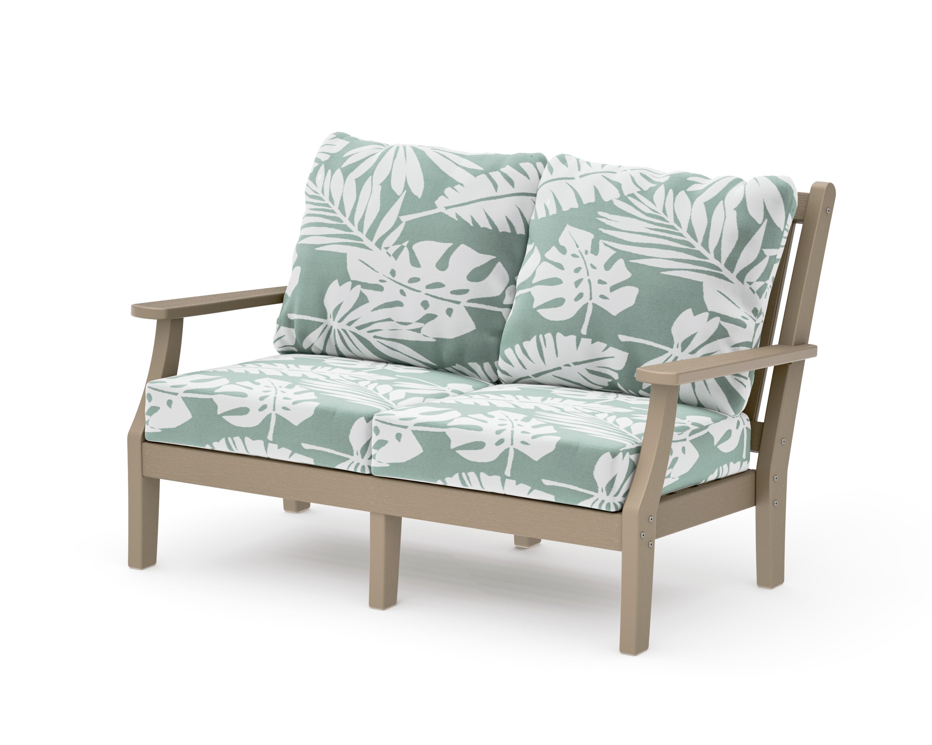 Wovendale Deep Seating Loveseat in Vintage Sahara / Leaf Glacier Spa