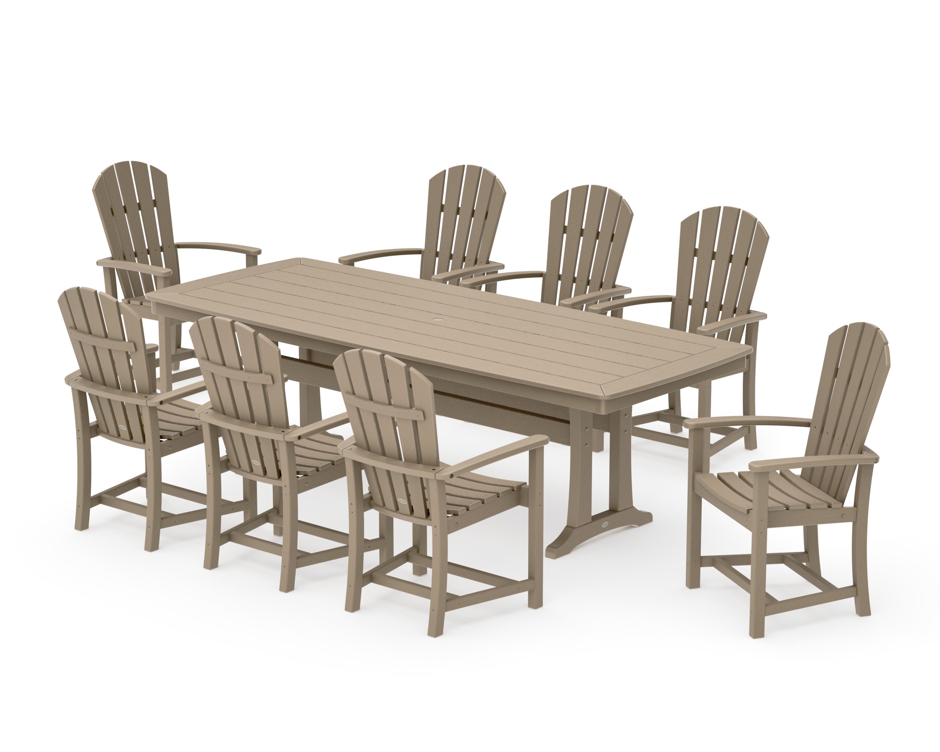Palm Coast 9-Piece Dining Set with Trestle Legs in Vintage Sahara