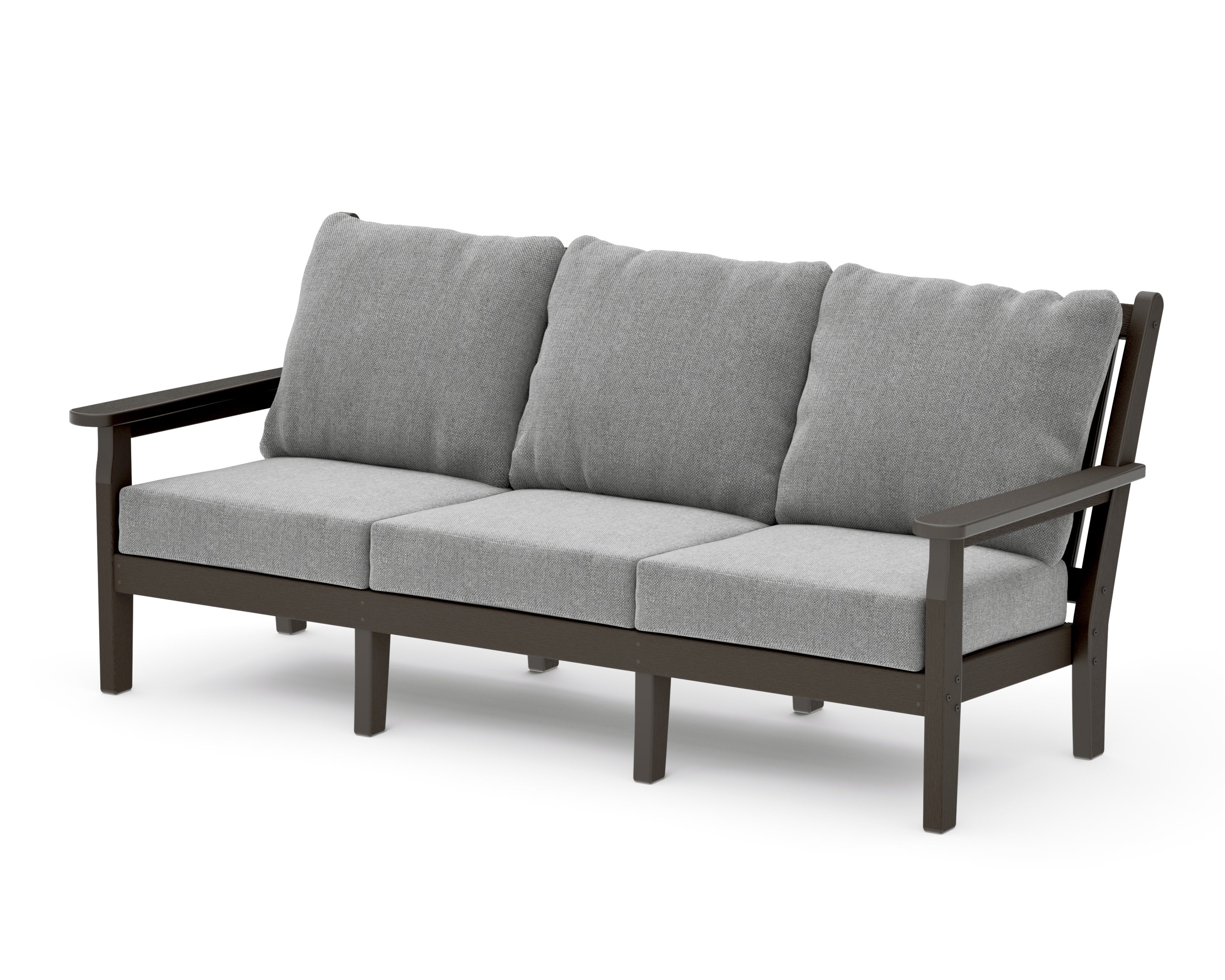 Chippendale Deep Seating Sofa in Vintage Coffee / Grey Mist