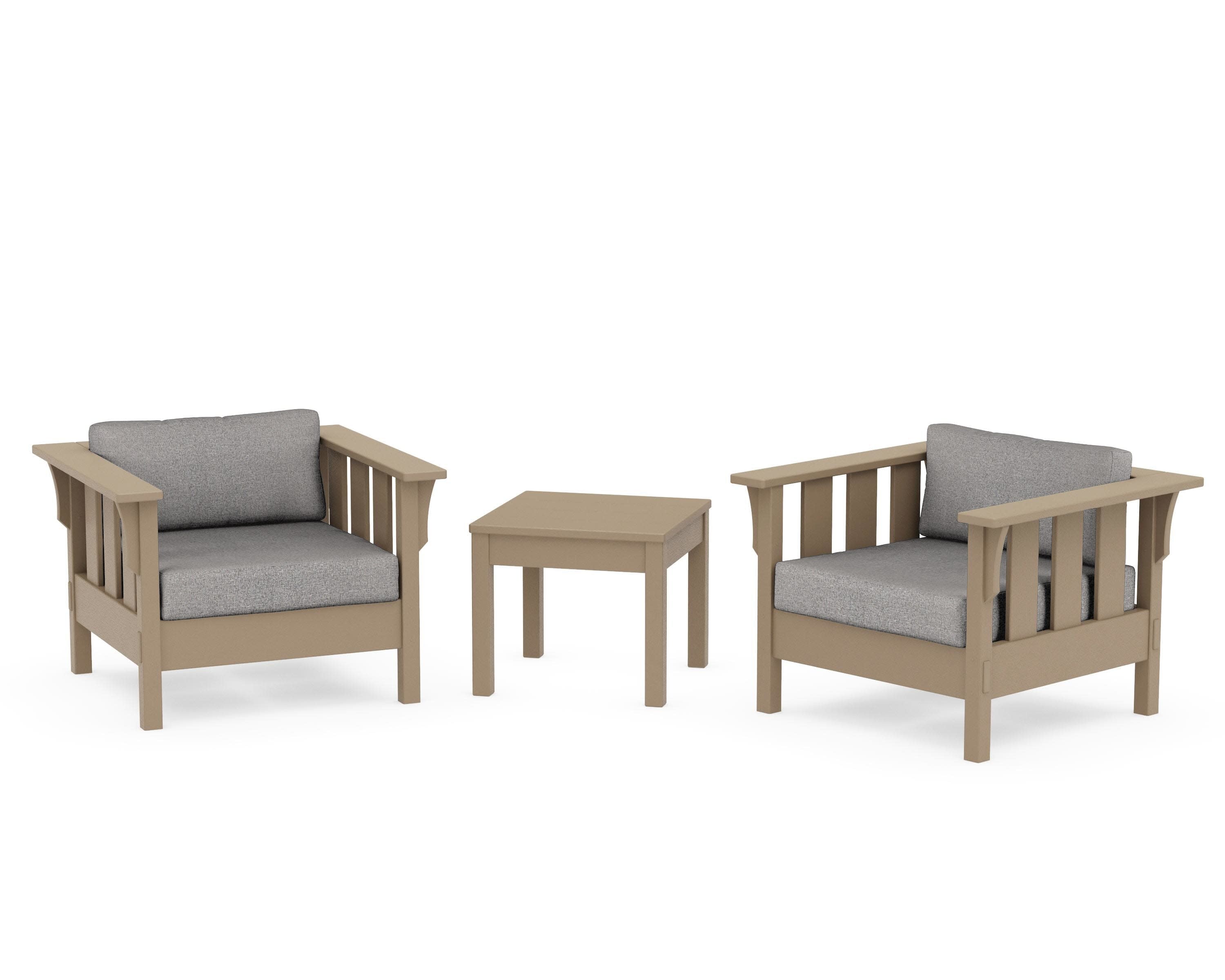 Acadia 3-Piece Deep Seating Set in Vintage Sahara / Grey Mist