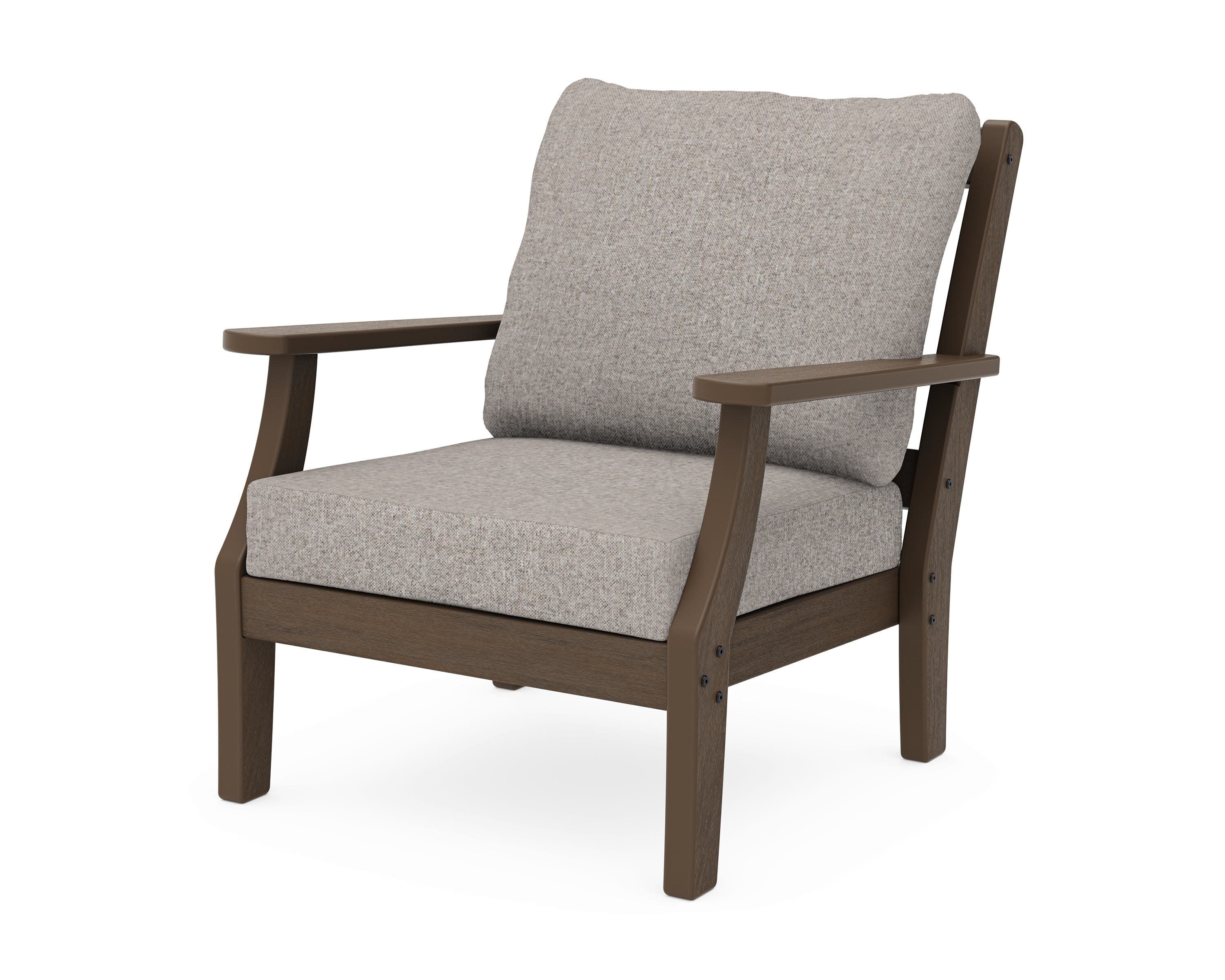 Chinoiserie Deep Seating Chair in Kona / Weathered Tweed