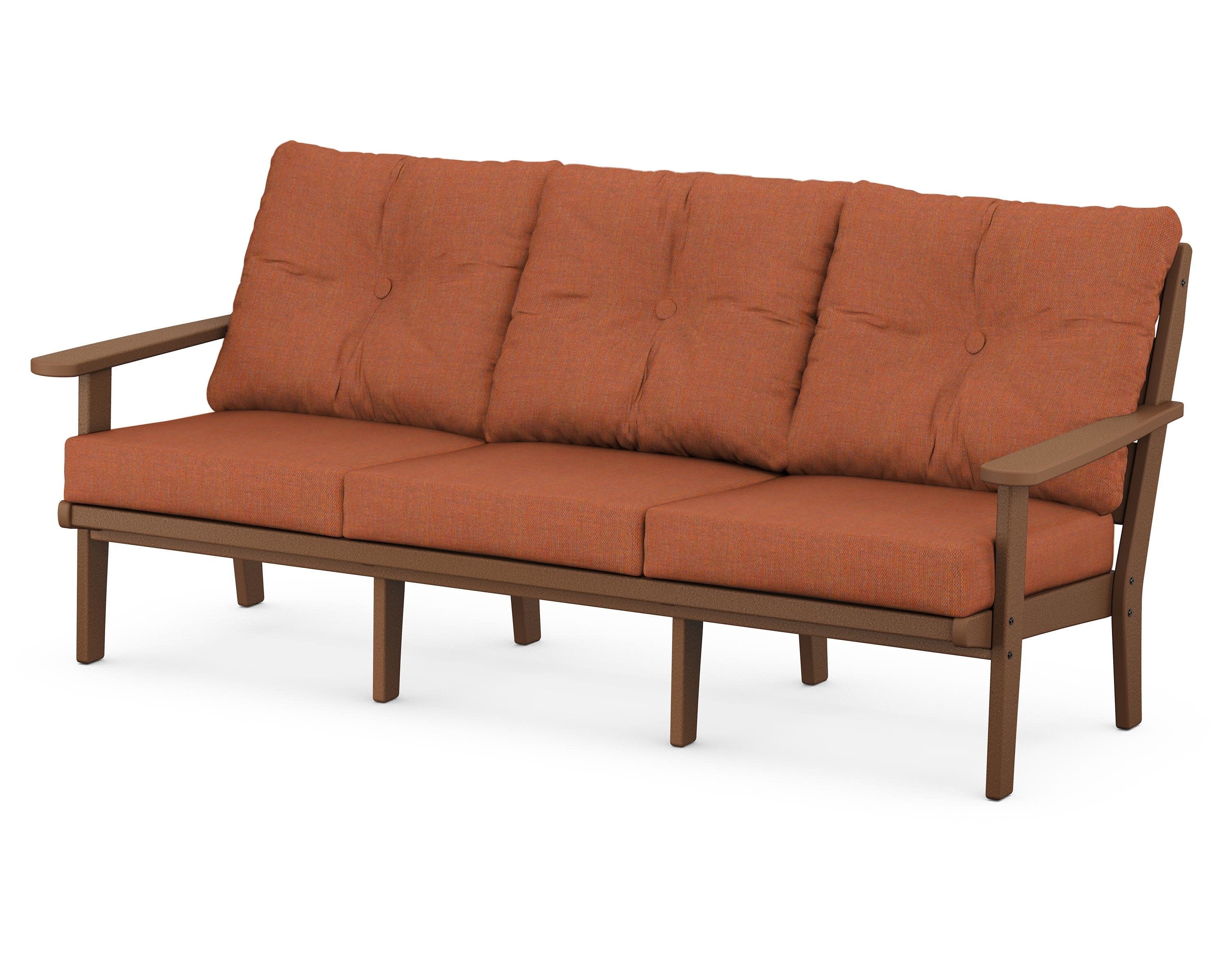 Lakeside Deep Seating Sofa in Teak / Play Adobe