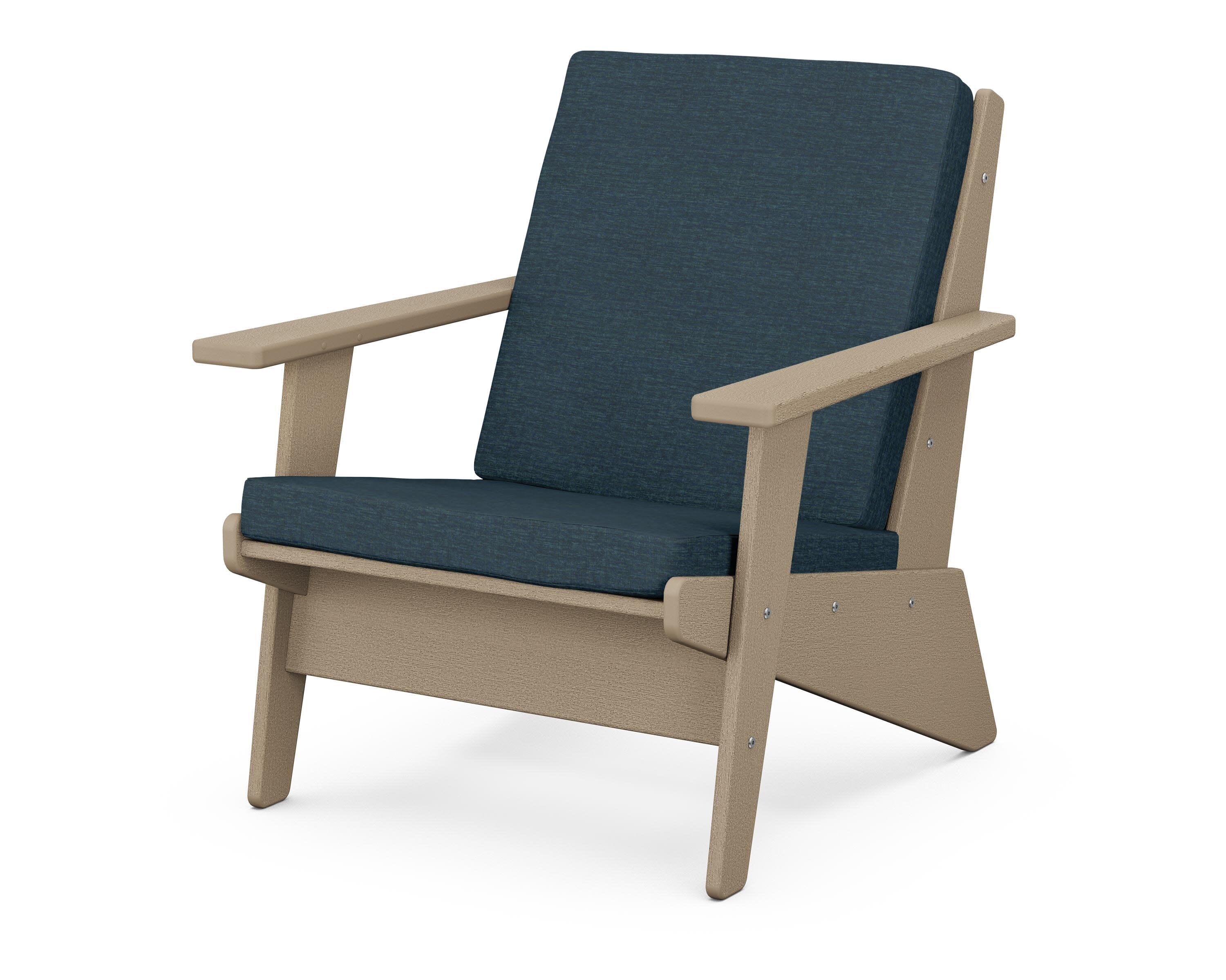 Riviera Modern Lounge Chair in Vintage Sahara / Platform Indigo