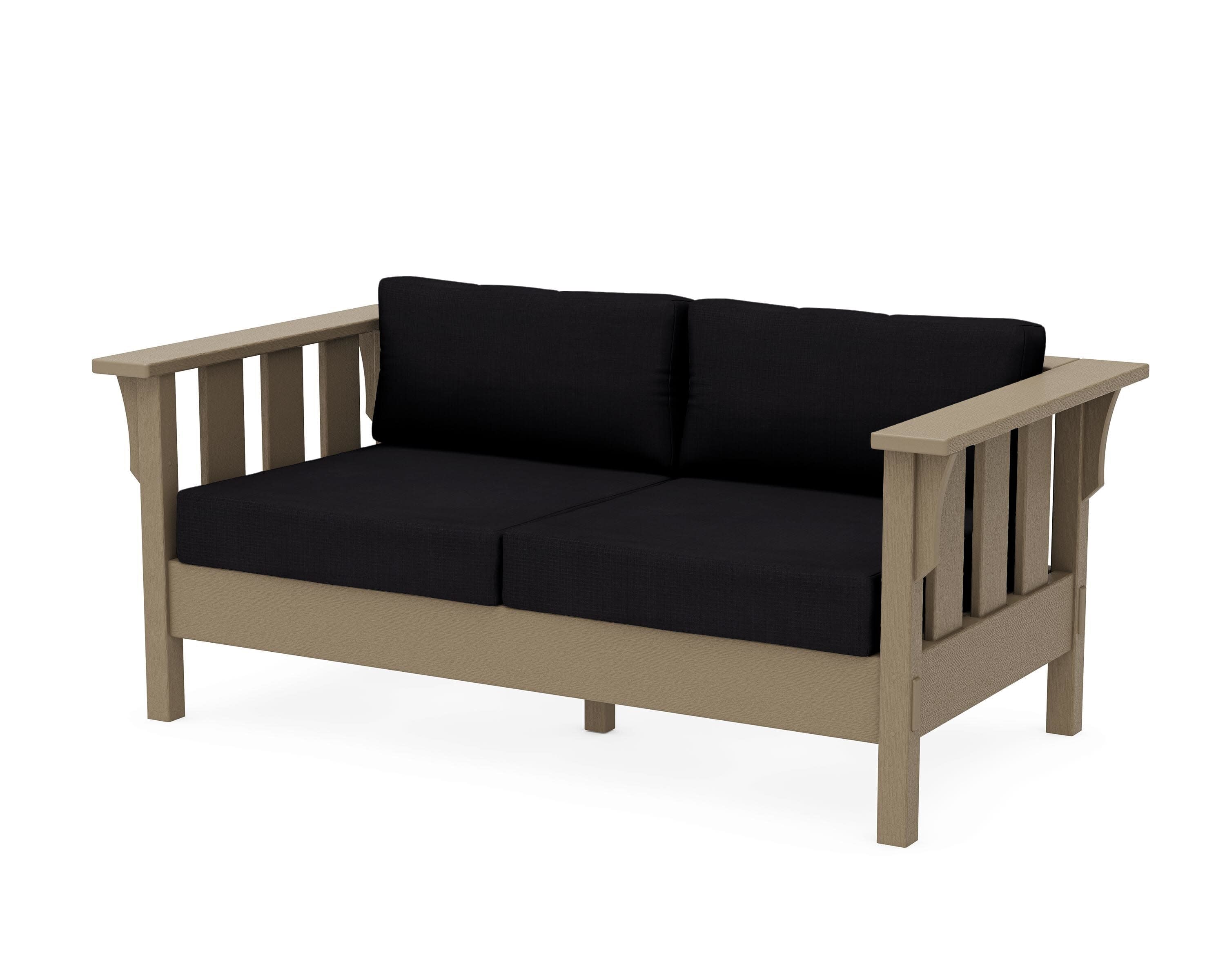 Acadia Deep Seating Loveseat in Vintage Sahara / Midnight Linen