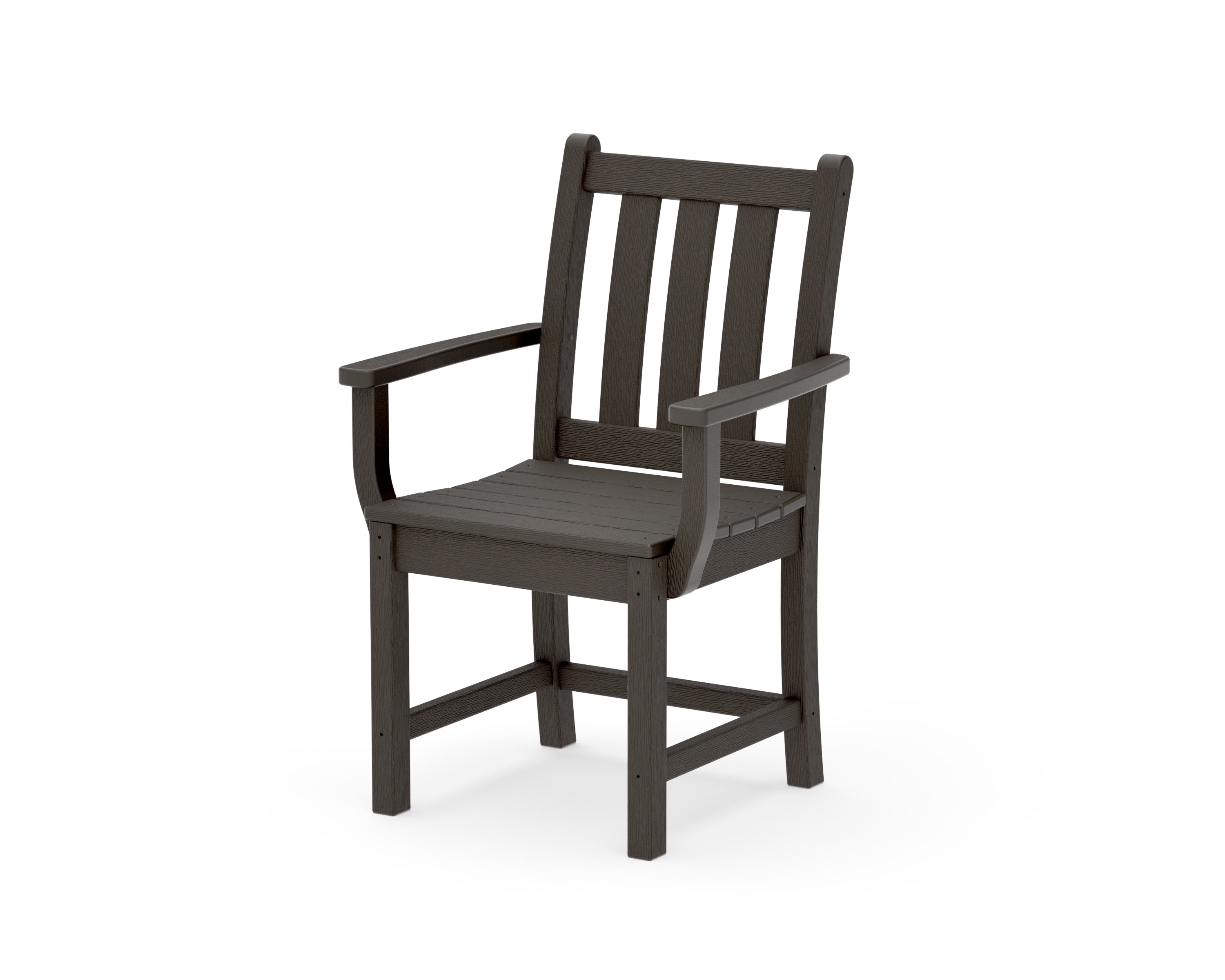 Traditional Garden Dining Arm Chair in Vintage Coffee