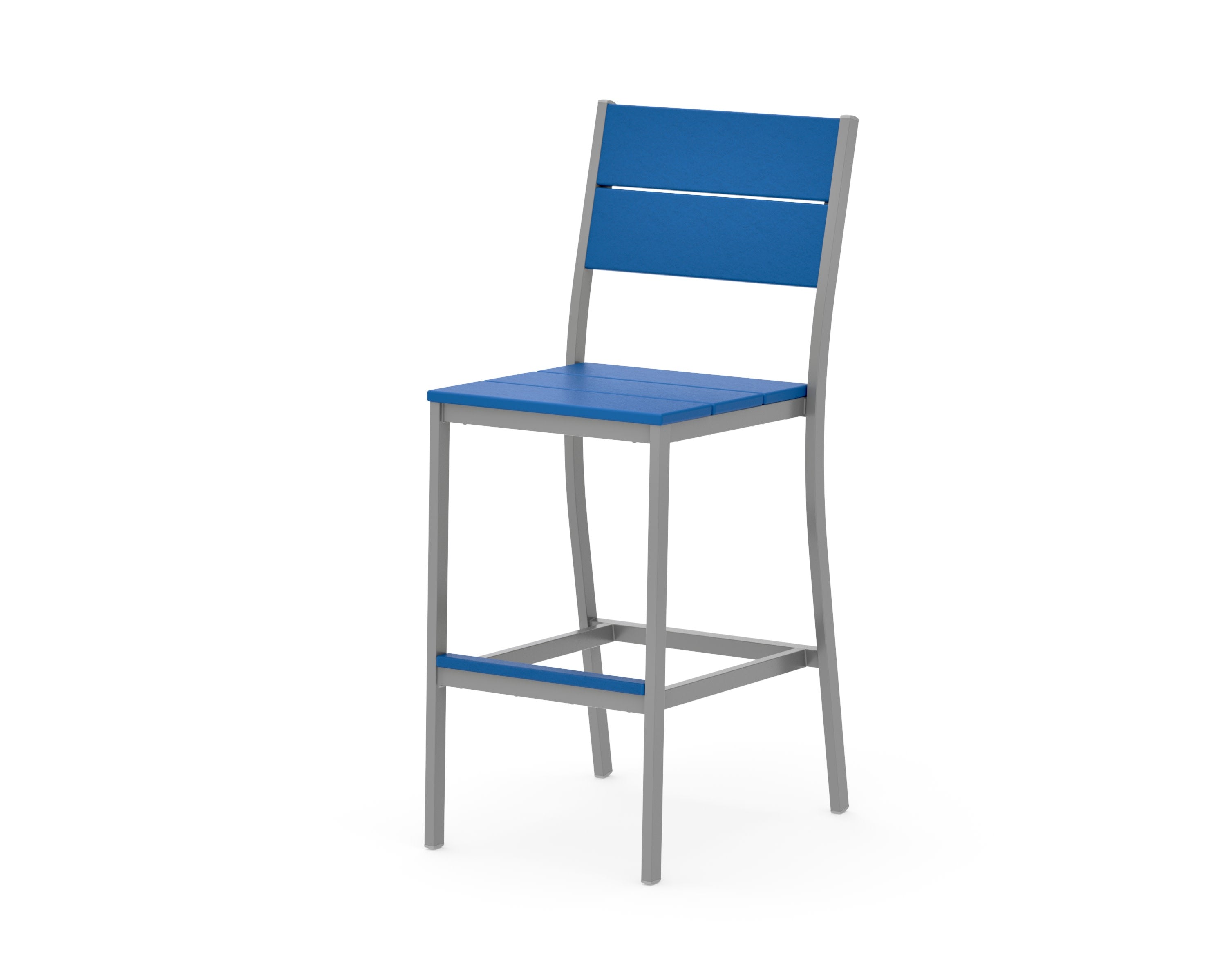 Main Street Bar Side Chair in Silver / Pacific Blue