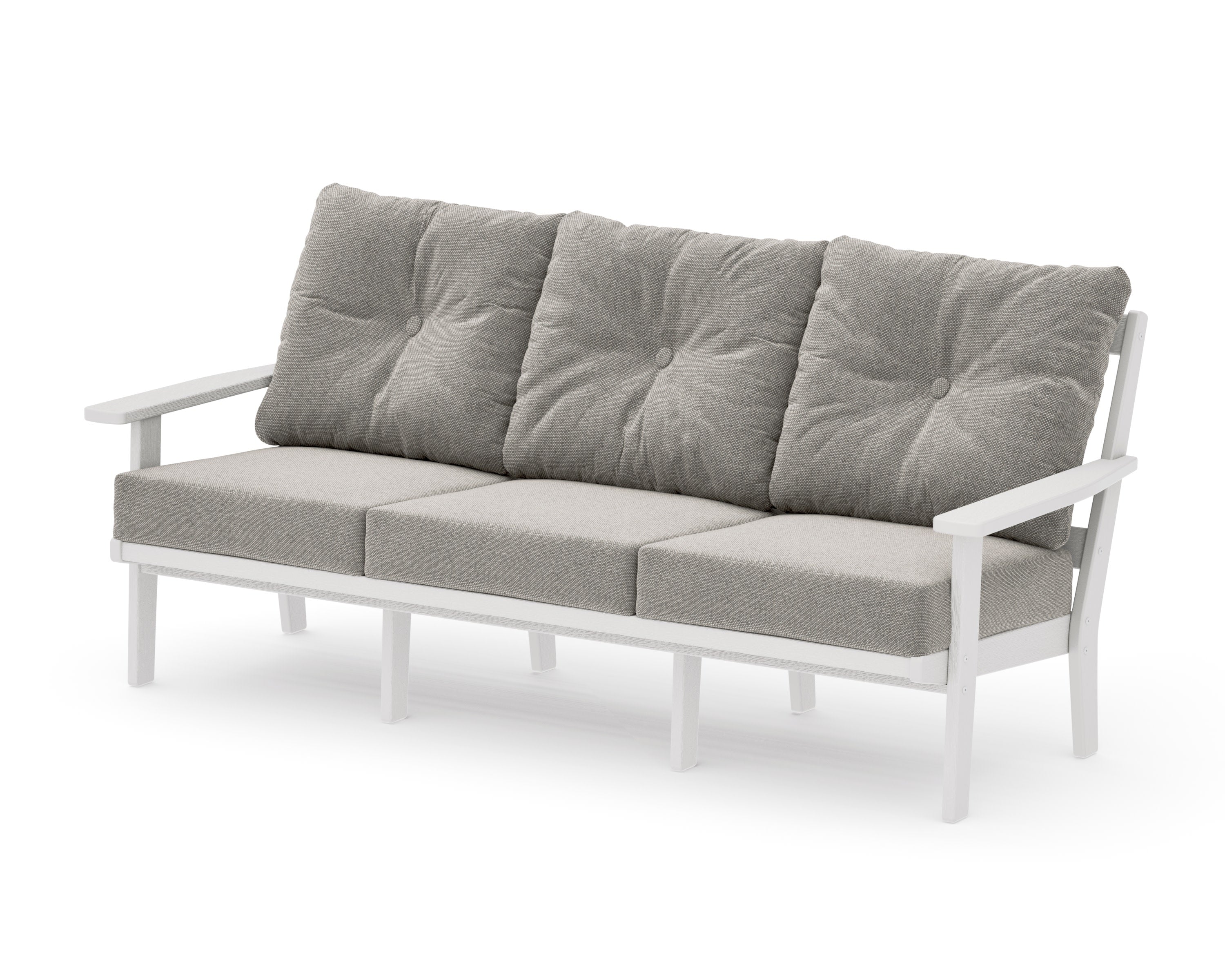 PrairieDeep Seating Sofa in Vintage White / Weathered Tweed