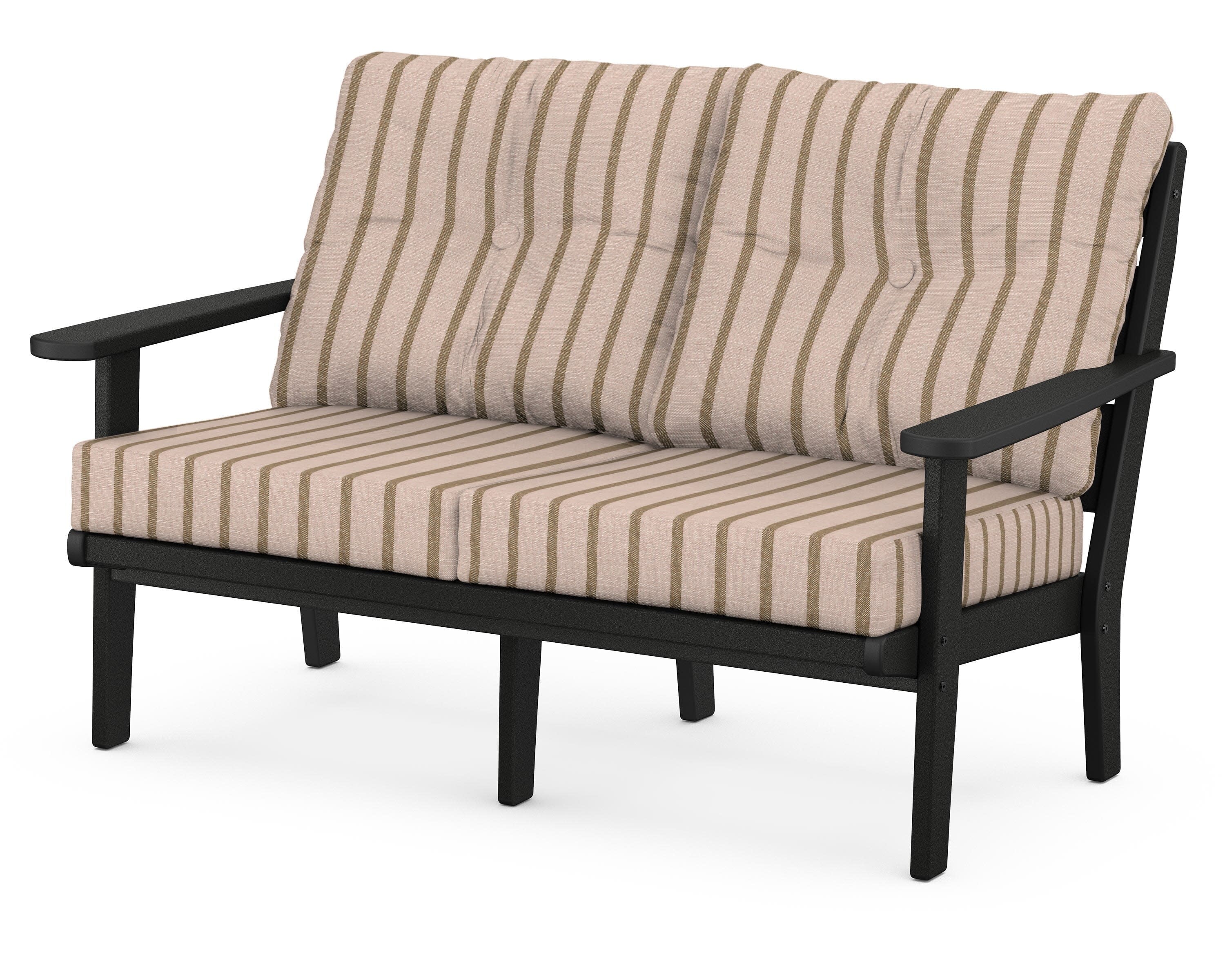 Lakeside Deep Seating Loveseat in Black / Unwind Cameo