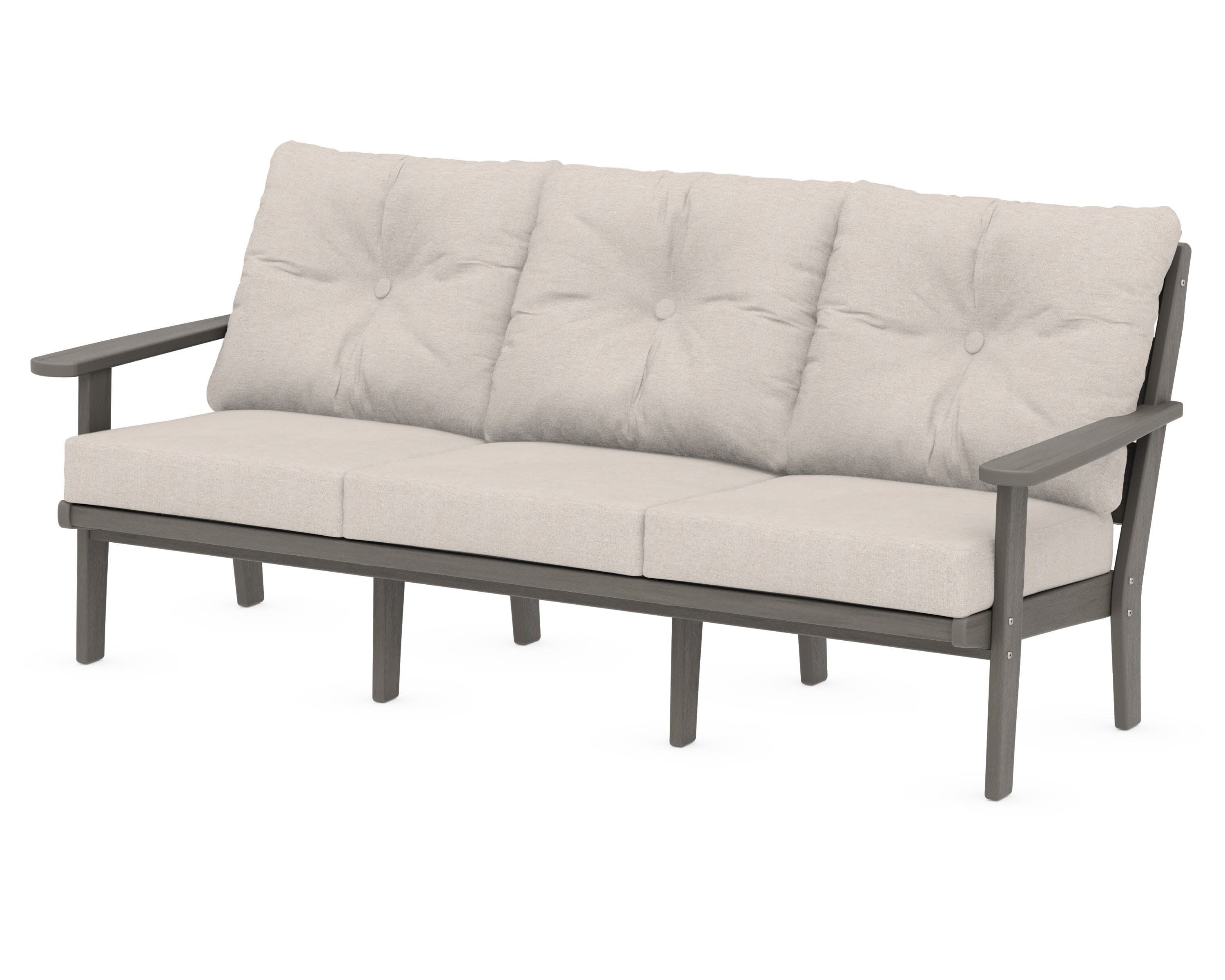Lakeside Deep Seating Sofa in Driftwood / Nuance Cloud