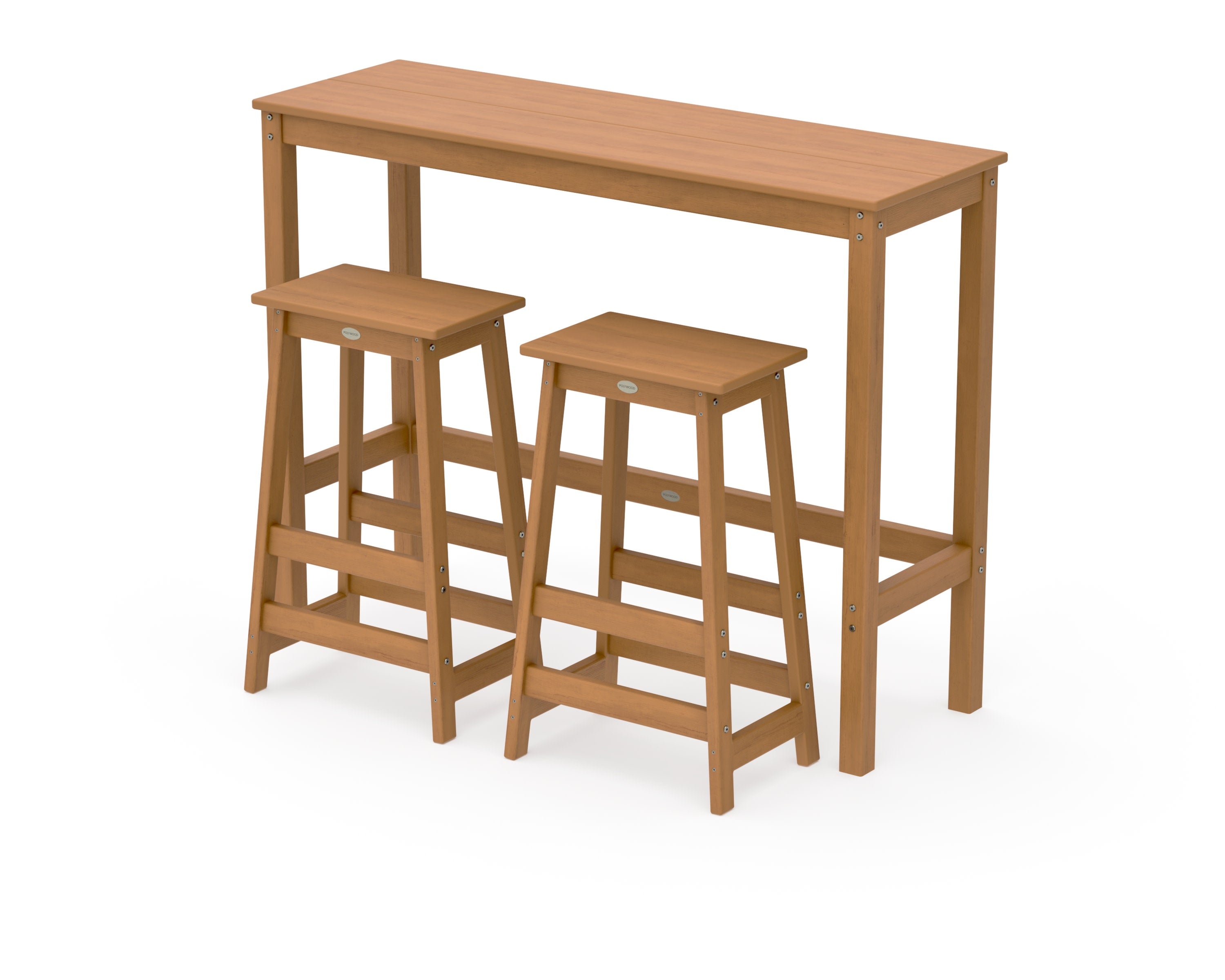 Modern Studio Stool 3-Piece Bar Balcony Set in Natural