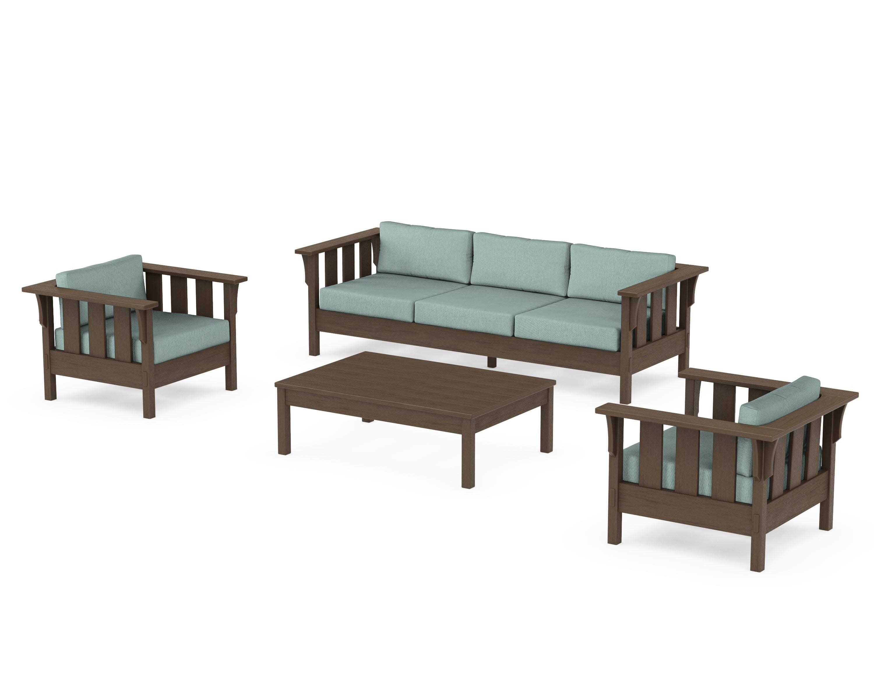 Acadia 4-Piece Deep Seating Set with Sofa in Kona / Glacier Spa