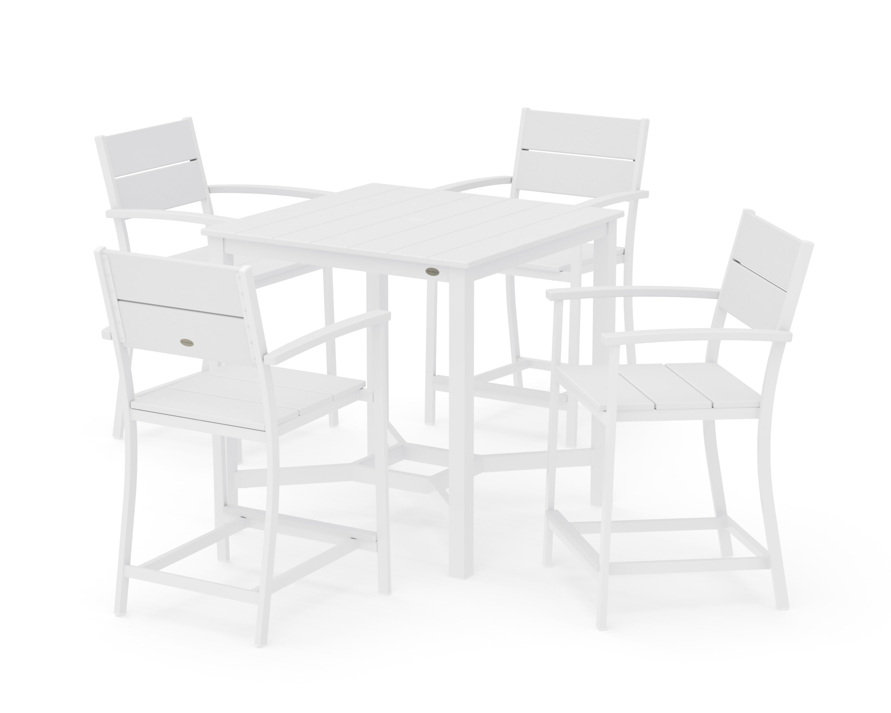 Main Street 5-Piece Counter Set in White / White
