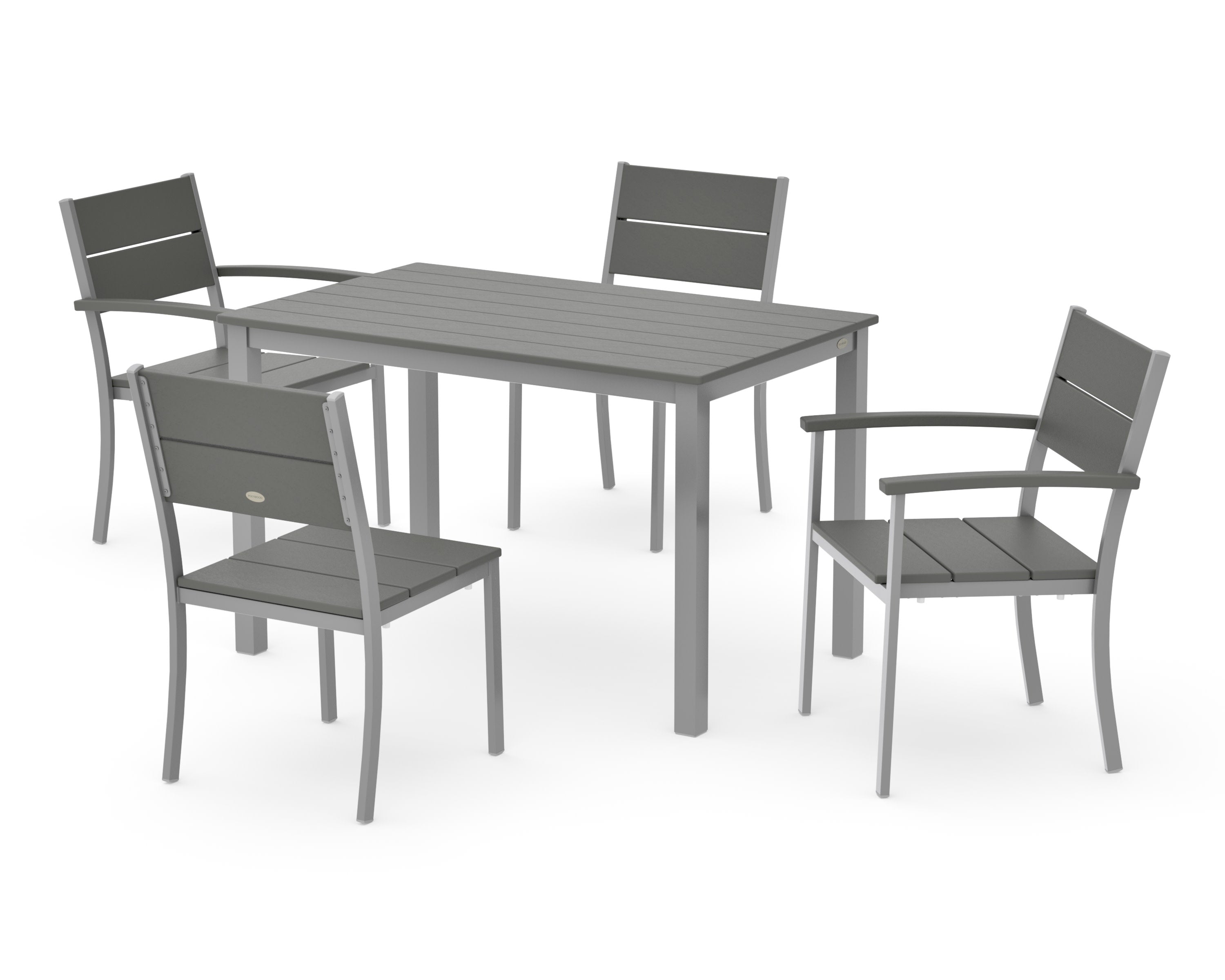 Main Street 5-Piece Dining Set in Silver / Slate Grey