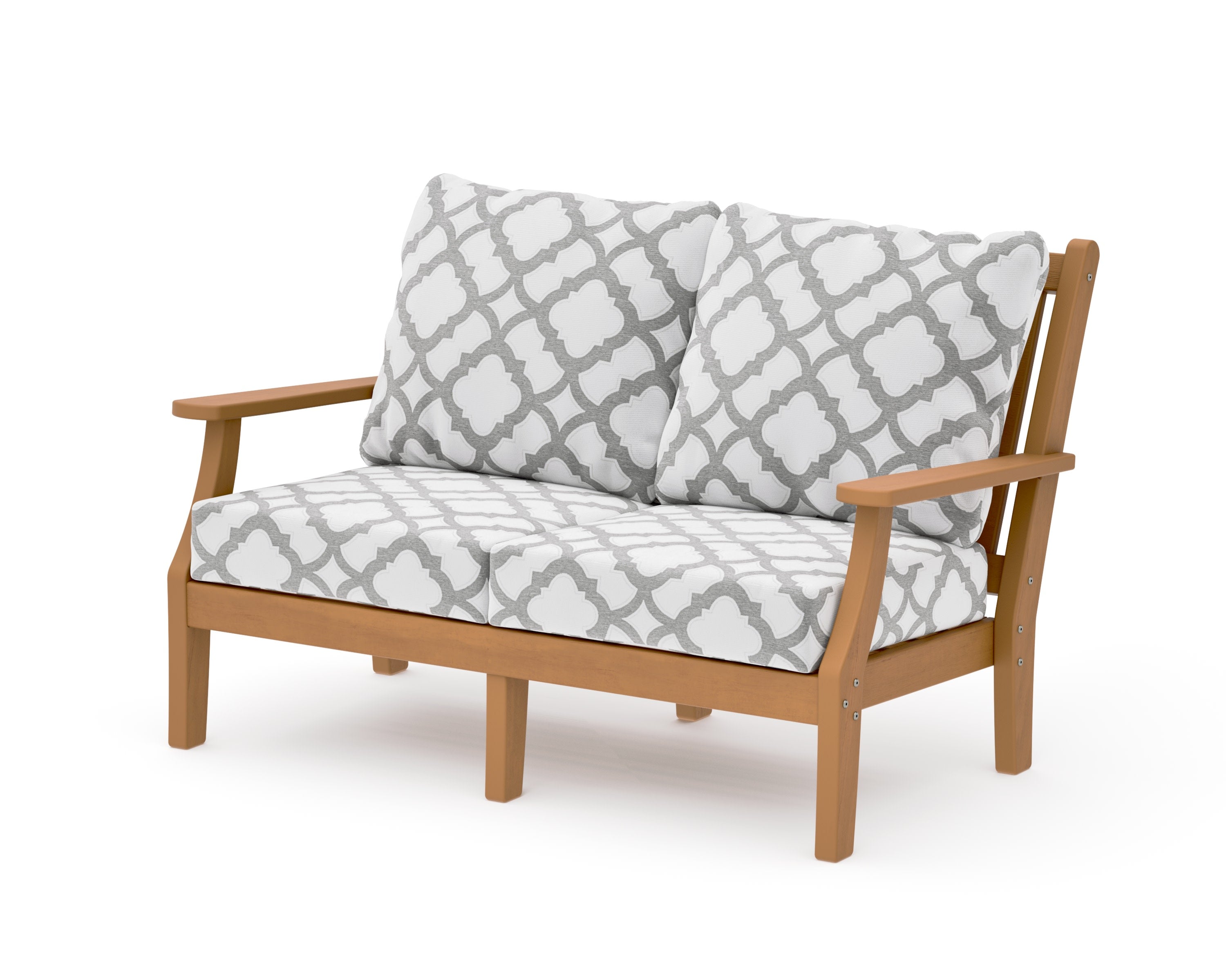 Wovendale Deep Seating Loveseat in Natural / Trellis Grey Mist