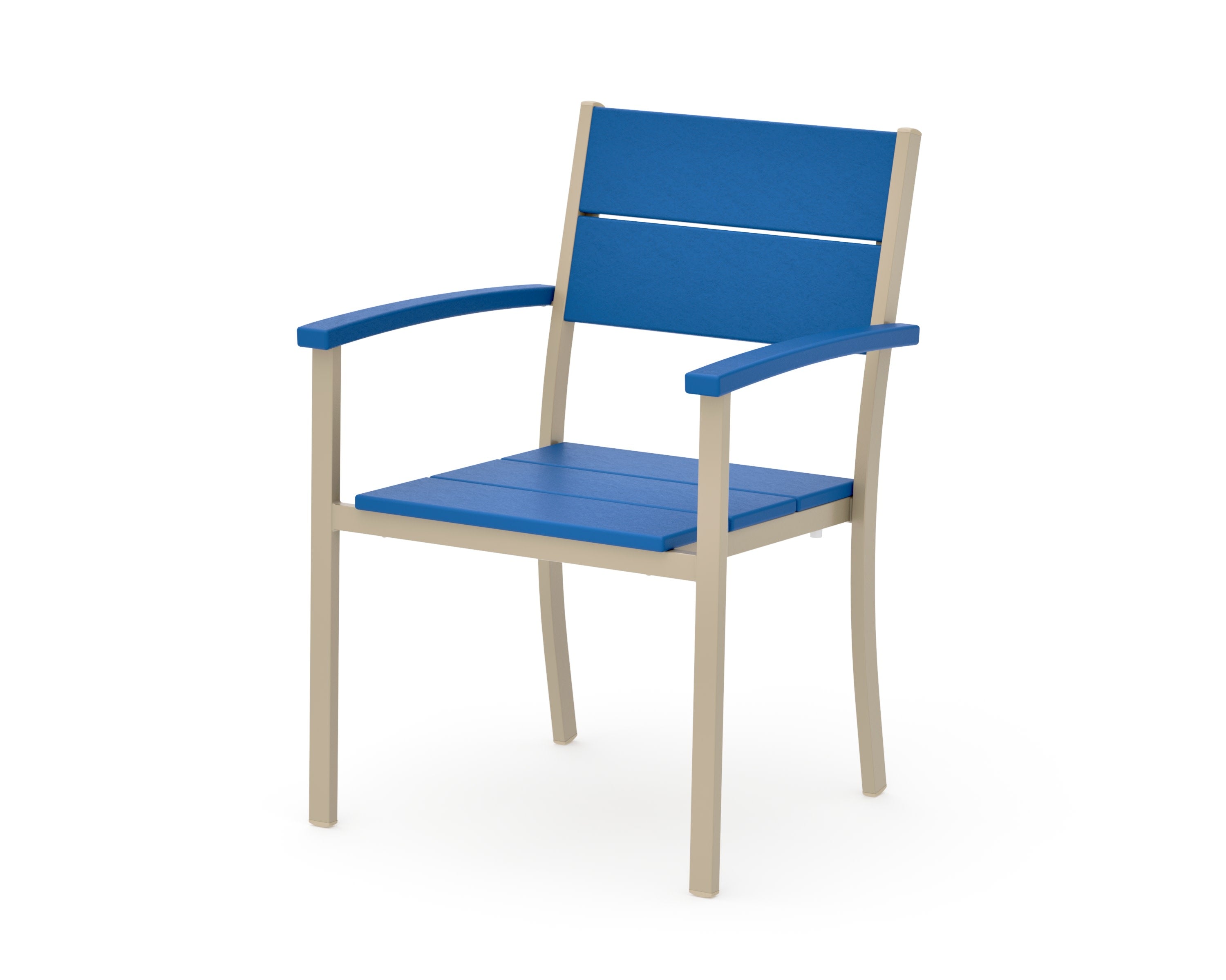 Main Street Stacking Dining Arm Chair in Sand / Pacific Blue