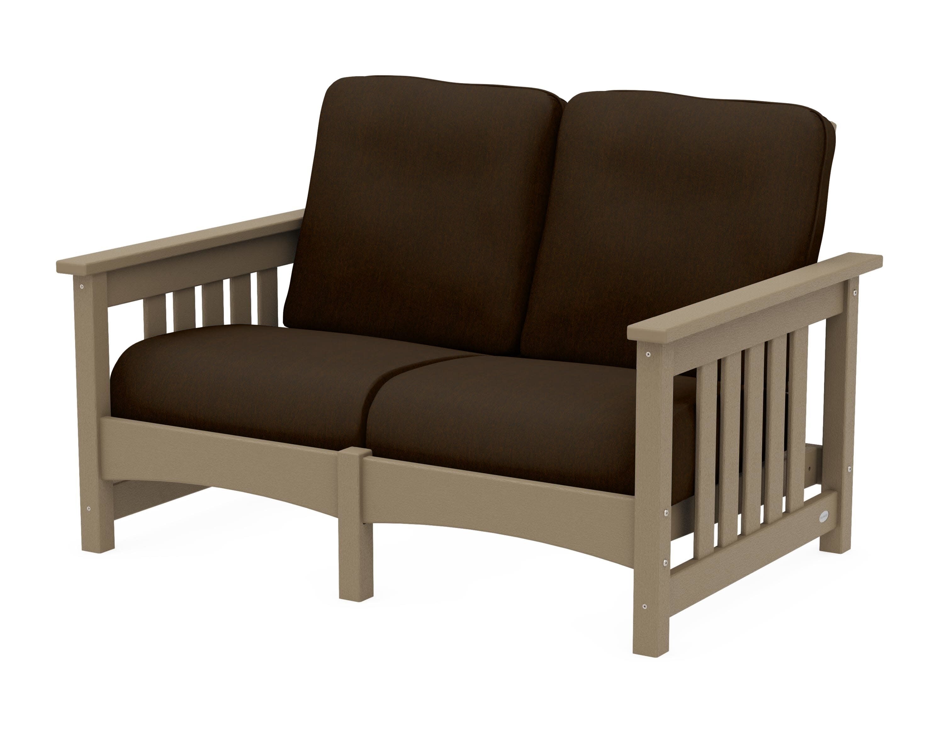 Club Mission Loveseat in Vintage Sahara / Canvas Java